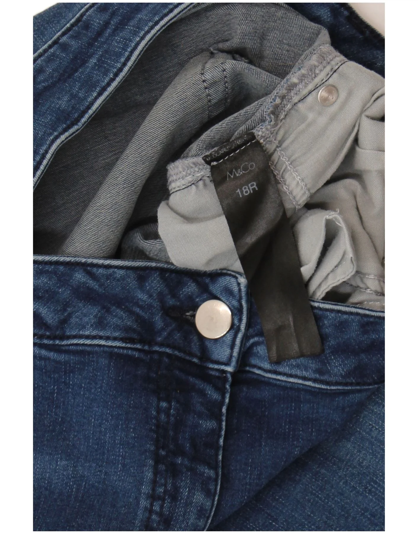 M&Co Womens Slim Jeans UK 18 XL W34 L27 Blue Cotton - Image 3