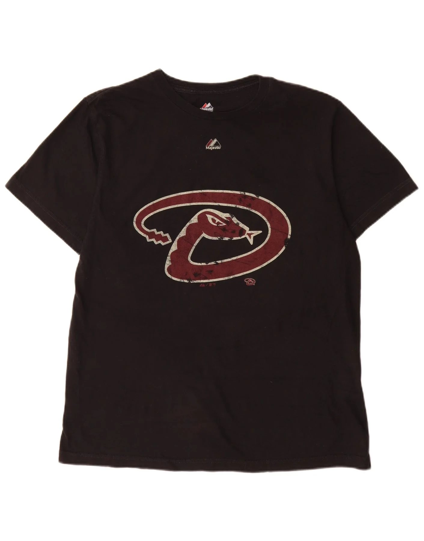 Majestic Mens Arizona Diamondbacks Graphic T-Shirt Top Large Black Cotton