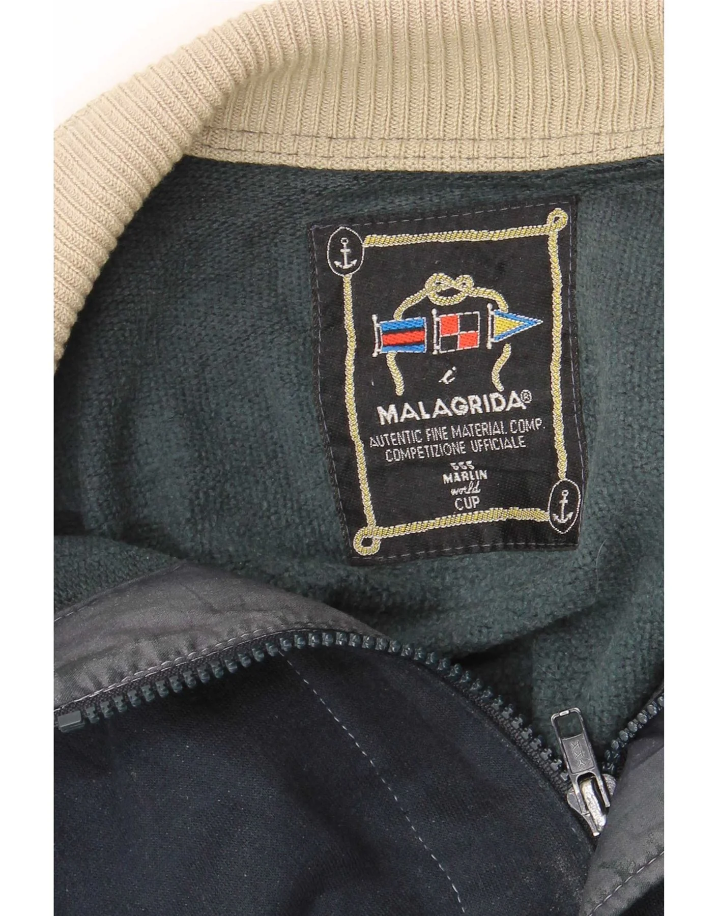 Malagrida Mens Sleeveless Cardigan Sweater Medium Navy Blue Classic - Image 3
