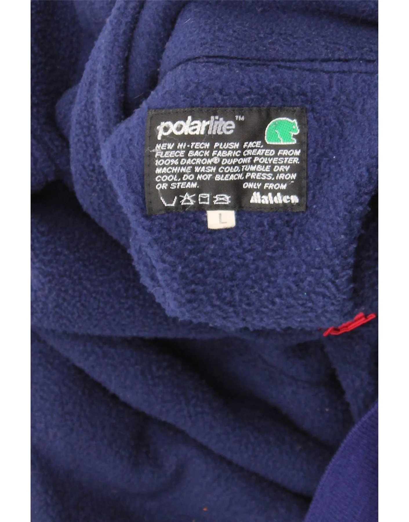 Malden Mens Button Neck Fleece Jumper Large Blue - Image 3
