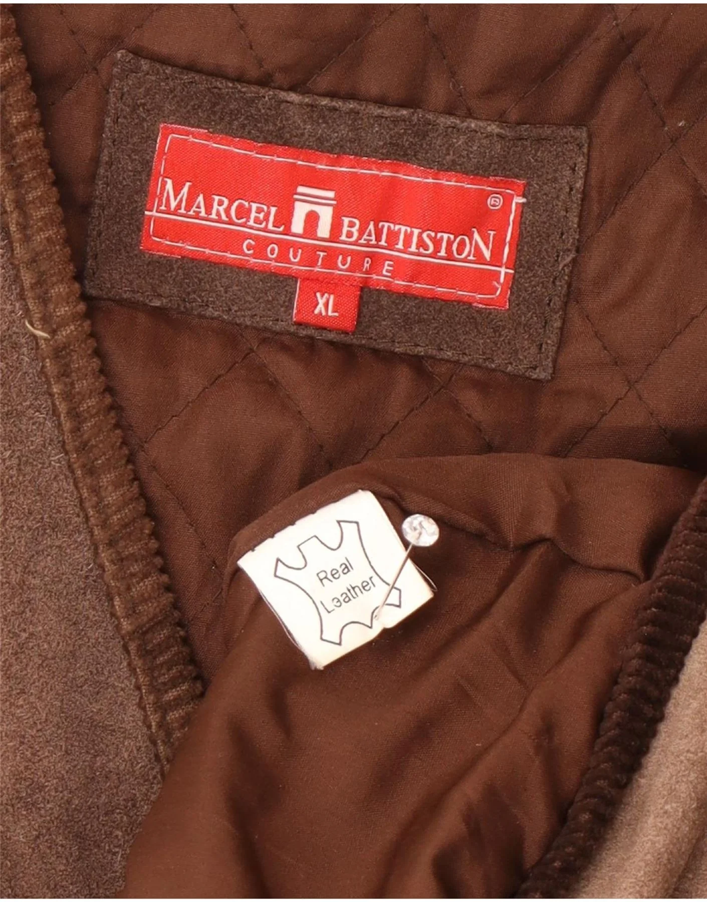 Marcel Battiston Mens Leather Waistcoat XL Brown Classic - Image 5