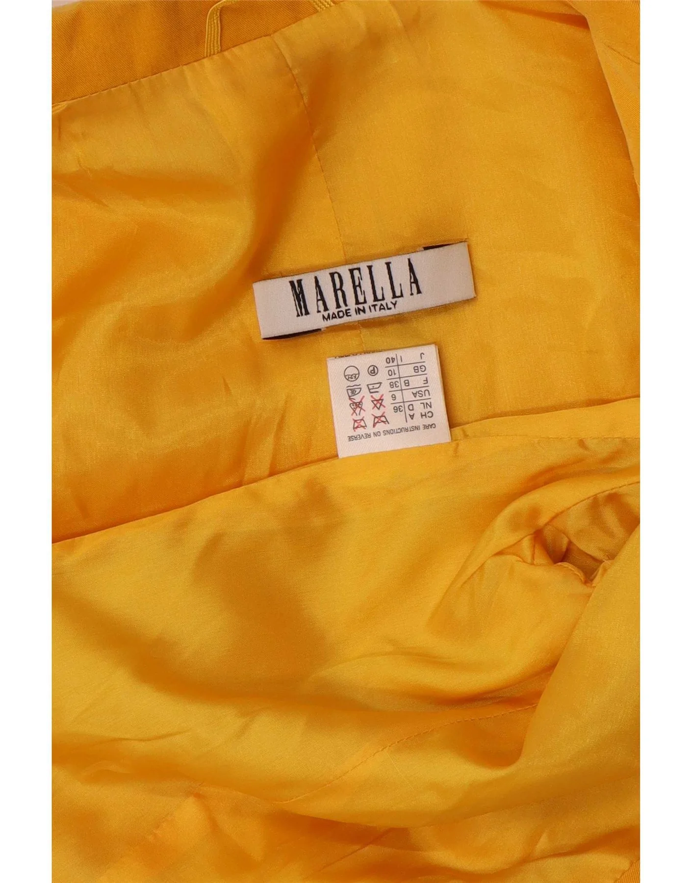 Marella Womens 3 Button Blazer Jacket UK 10 Small Yellow Viscose - Image 3