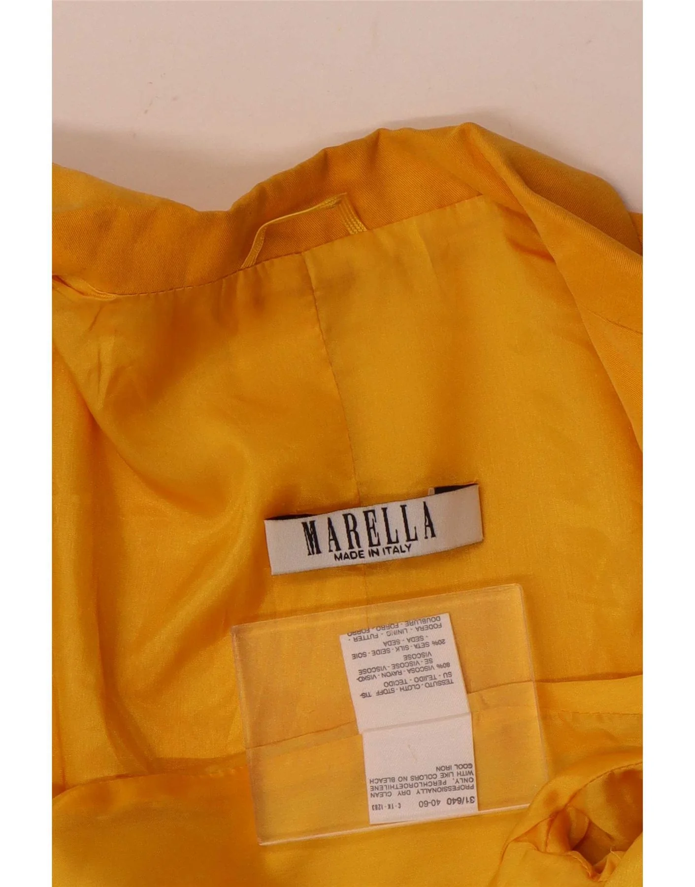Marella Womens 3 Button Blazer Jacket UK 10 Small Yellow Viscose - Image 4