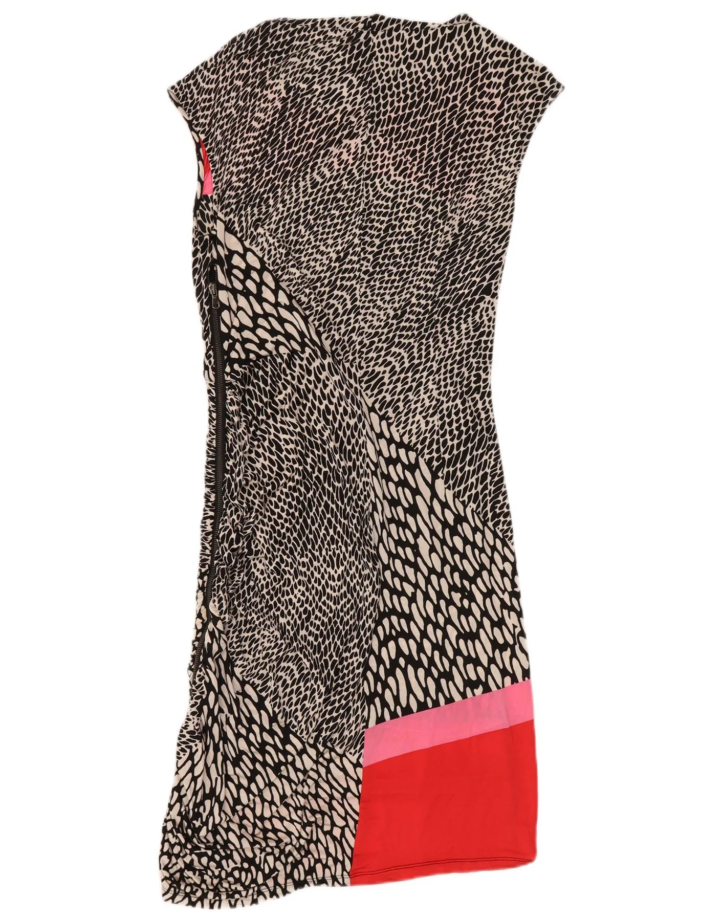 Marella Womens Sleeveless Sheath Dress UK 18 XL Black Animal Print Viscose - Image 2