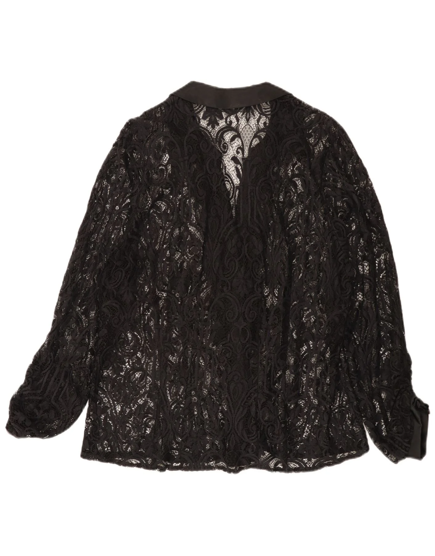 Marina Rinaldi Womens Lace Shirt Blouse Size 25 Large Black Floral - Image 2