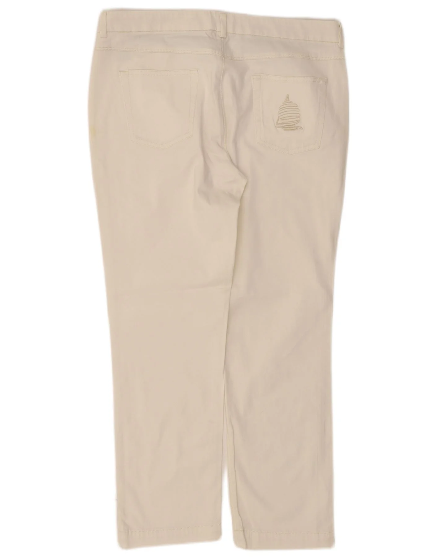 Marina Yachting Womens Straight Cropped Trousers IT 48 XL W34 L23 White - Image 2
