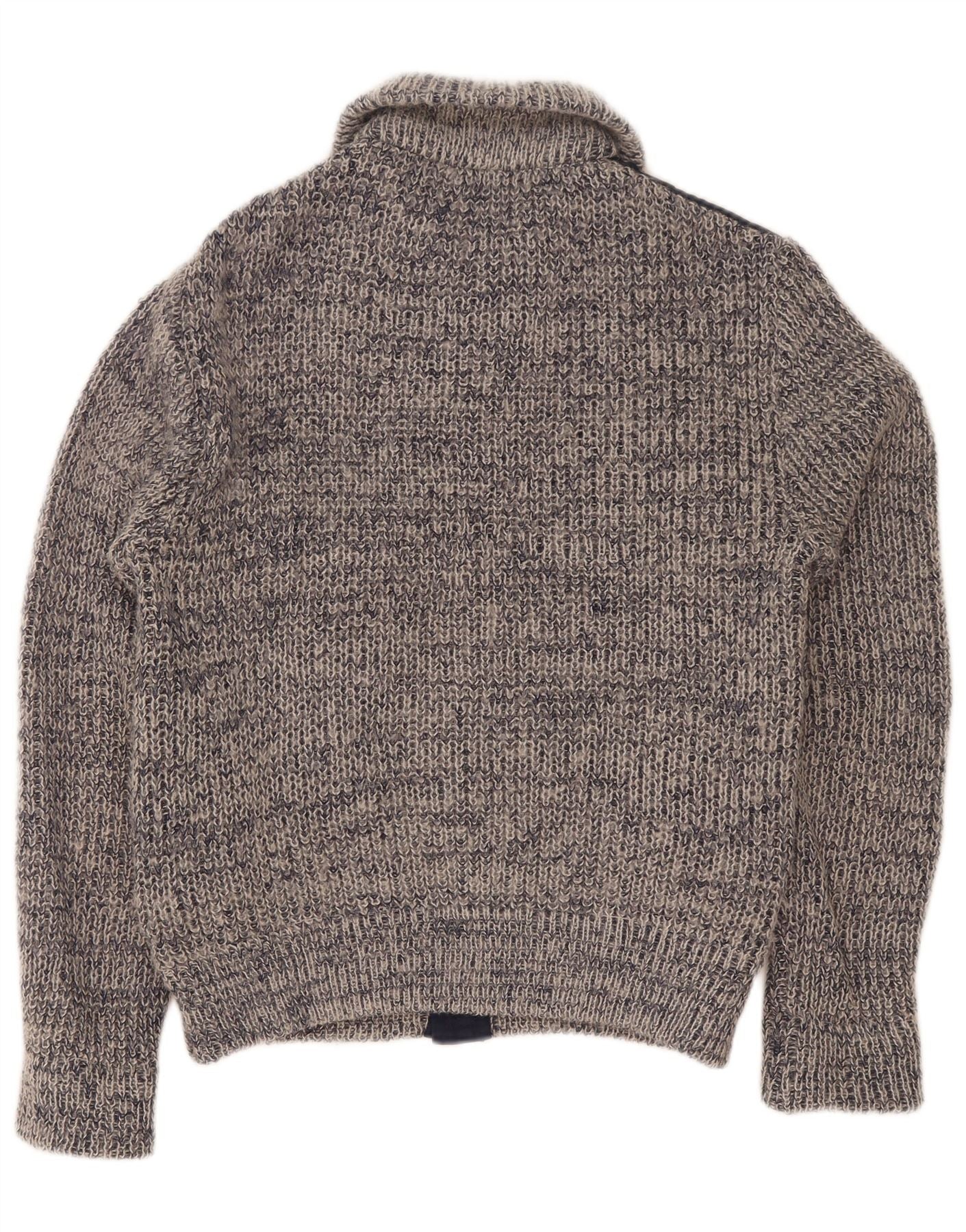 Mark Astor Mens Cardigan Sweater Small Navy Blue Flecked Polyacrylic - Image 2