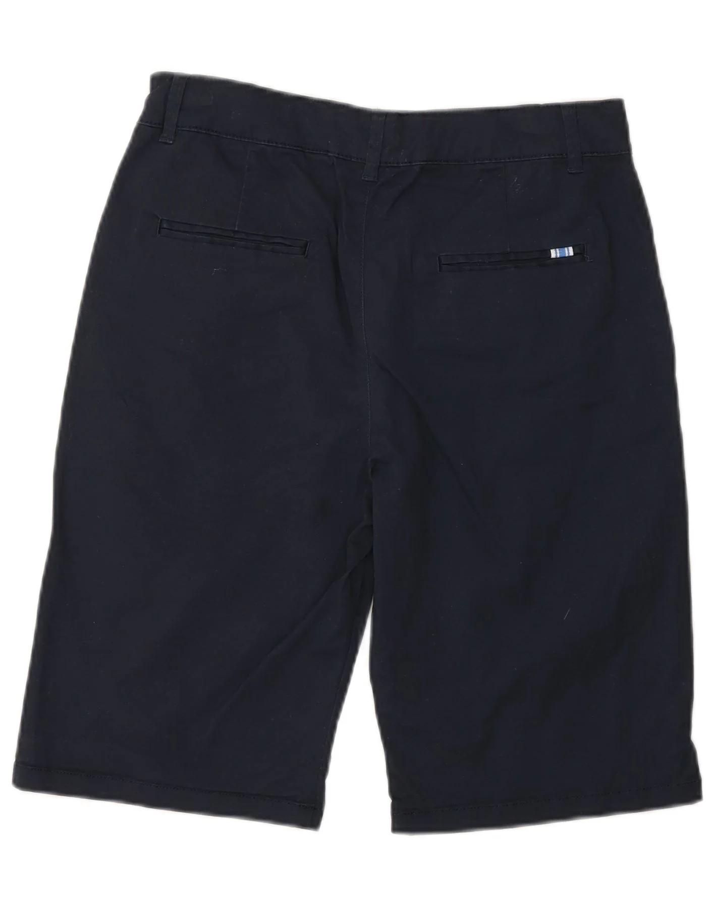 Marks & Spencer Boys Chino Shorts 13-14 Years W28 Navy Blue Cotton - Image 2
