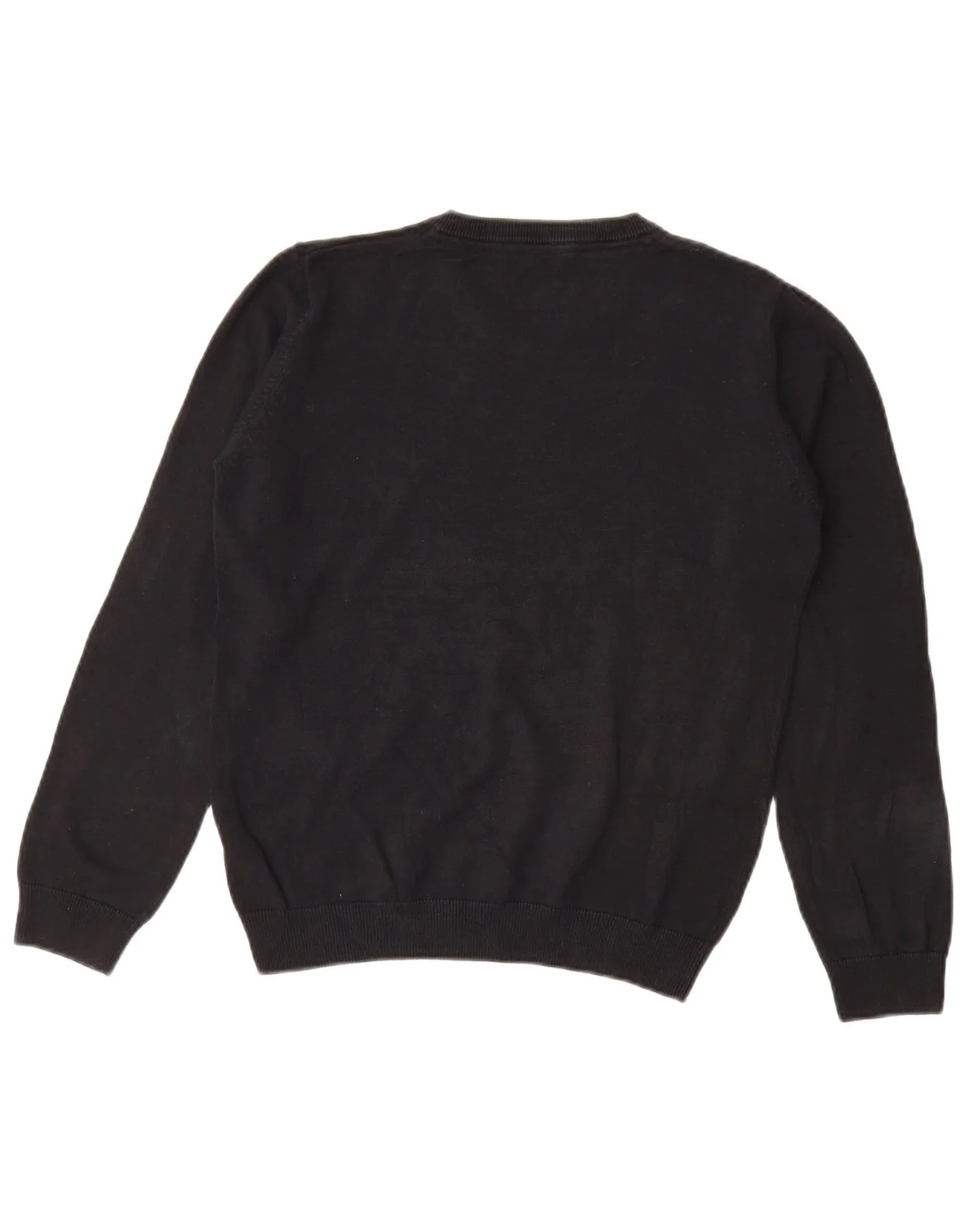 Marks & Spencer Boys V-Neck Jumper Sweater 12-13 Years Black Cotton - Image 2