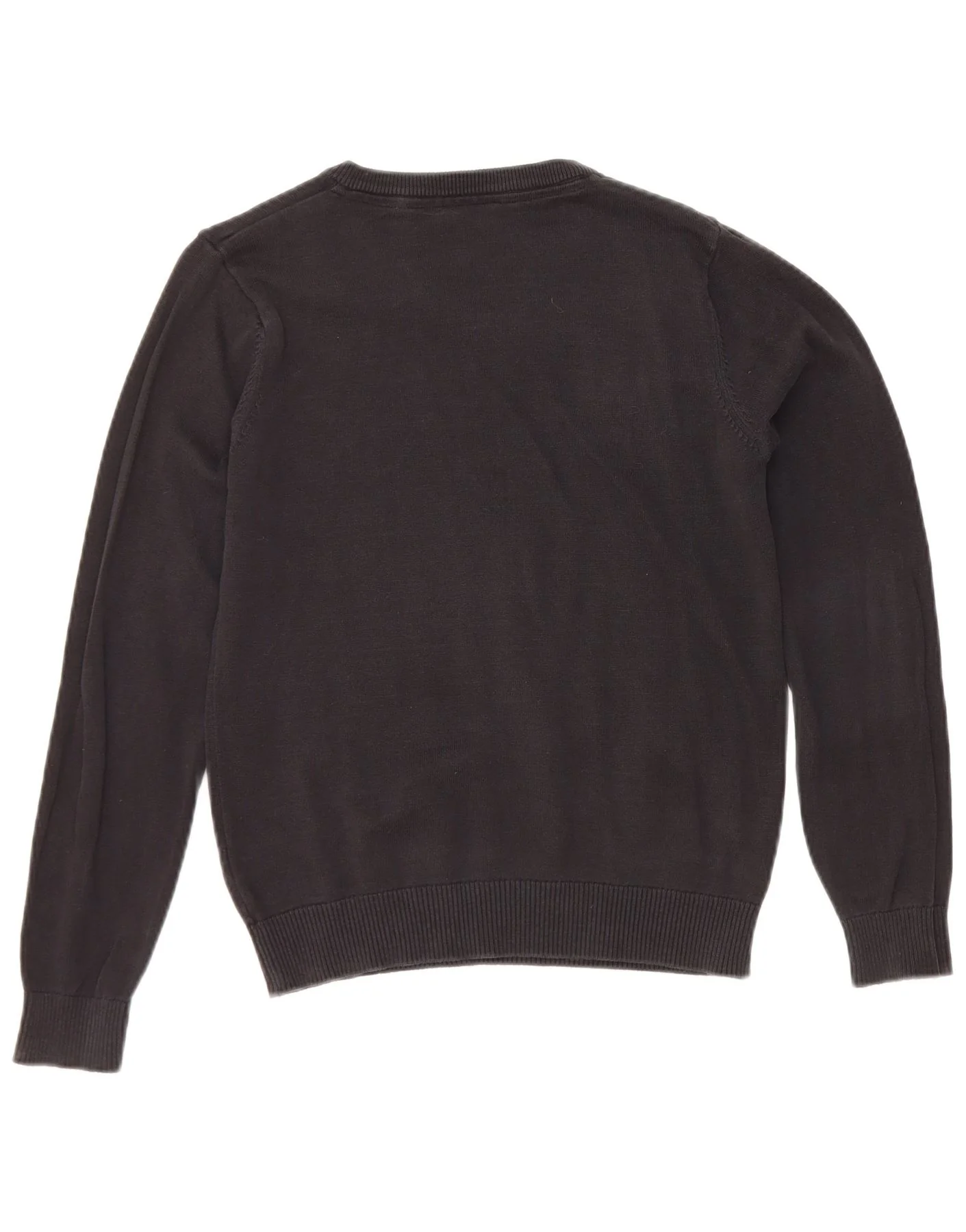 Marks & Spencer Boys V-Neck Jumper Sweater 12-13 Years Black Cotton - Image 2