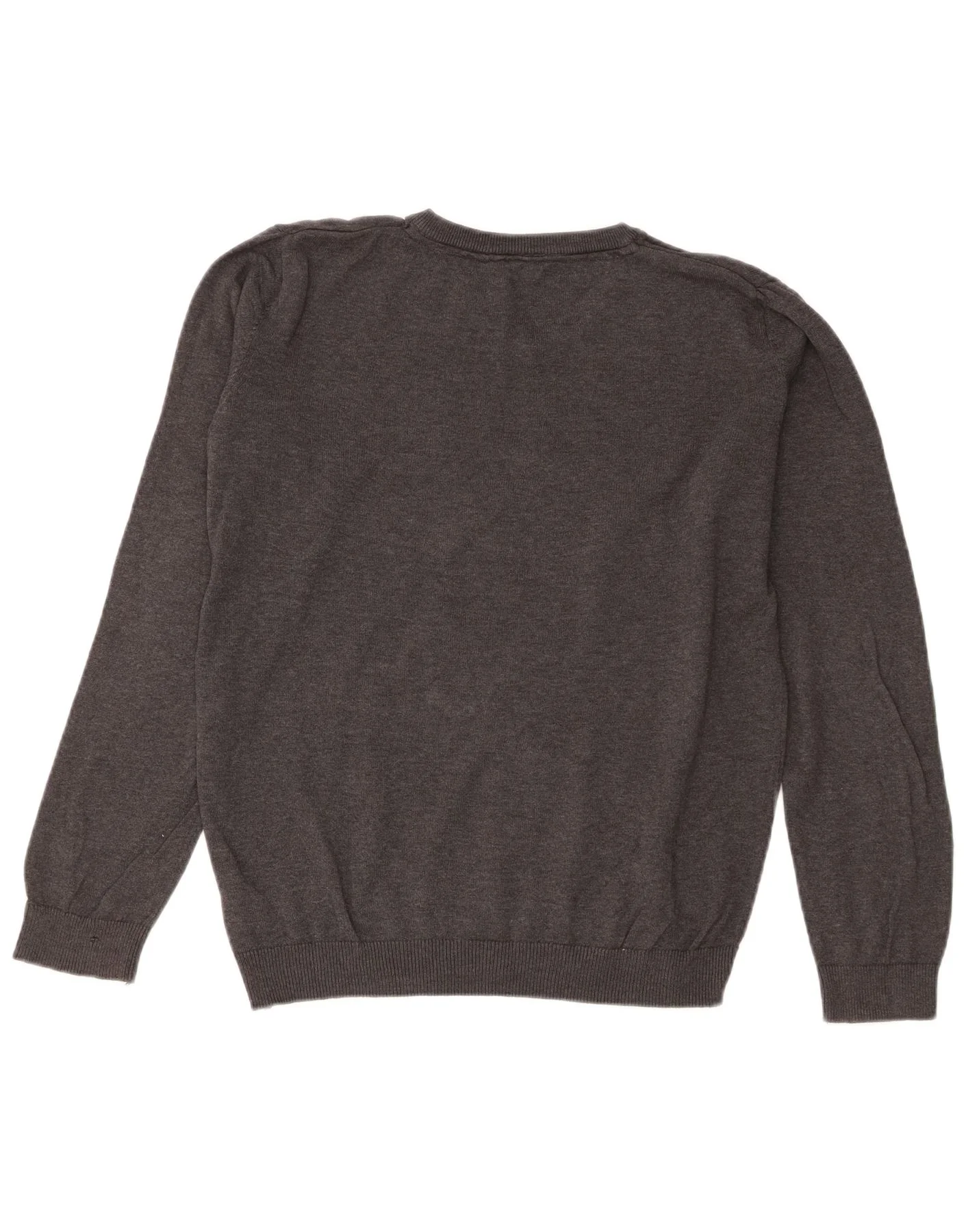 Marks & Spencer Boys V-Neck Jumper Sweater 14-15 Years Grey Cotton - Image 2