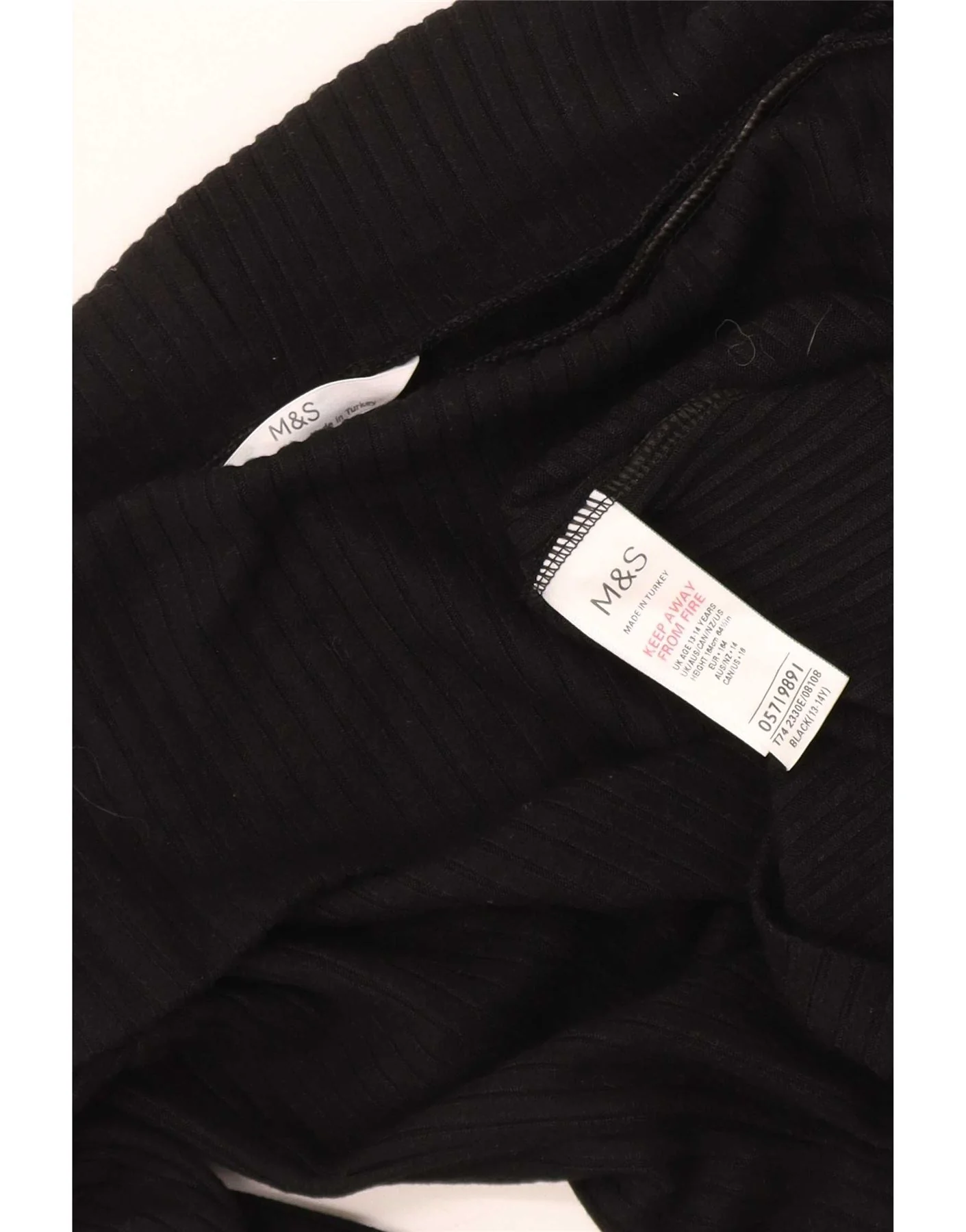 Marks & Spencer Girls Crop Off Shoulder Top 13-14 Years Black Viscose - Image 3