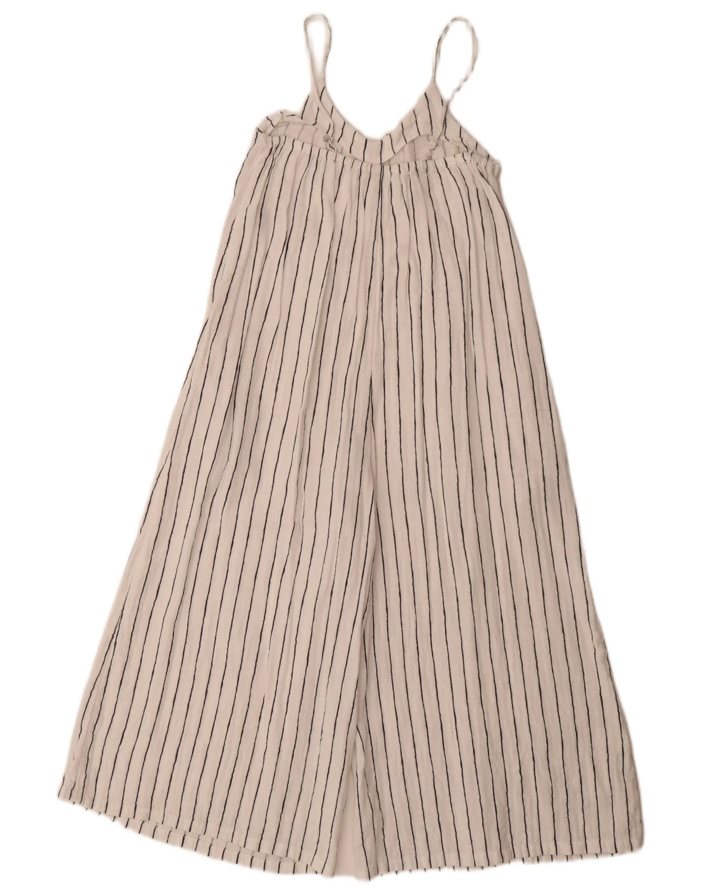 Marks & Spencer Girls Sleeveless Jumpsuit 9-10 Years White Pinstripe Cotton - Image 2