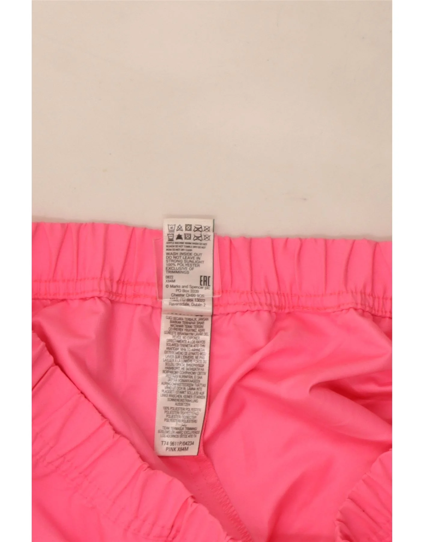 Marks & Spencer Girls Sport Shorts 12-13 Years Pink Polyester - Image 3