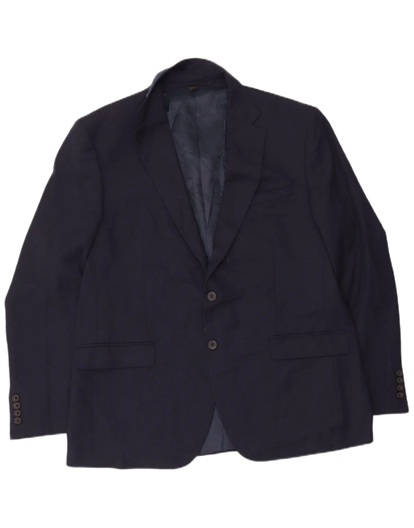 Marks & Spencer Mens 2 Button Regular Fit Blazer Jacket UK 44 XL Navy Blue