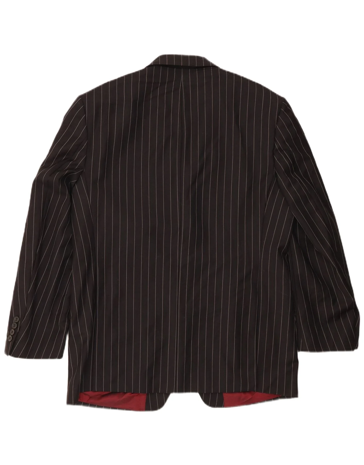 Marks & Spencer Mens 3 Button Blazer Jacket UK 42 Large Black Pinstripe - Image 2