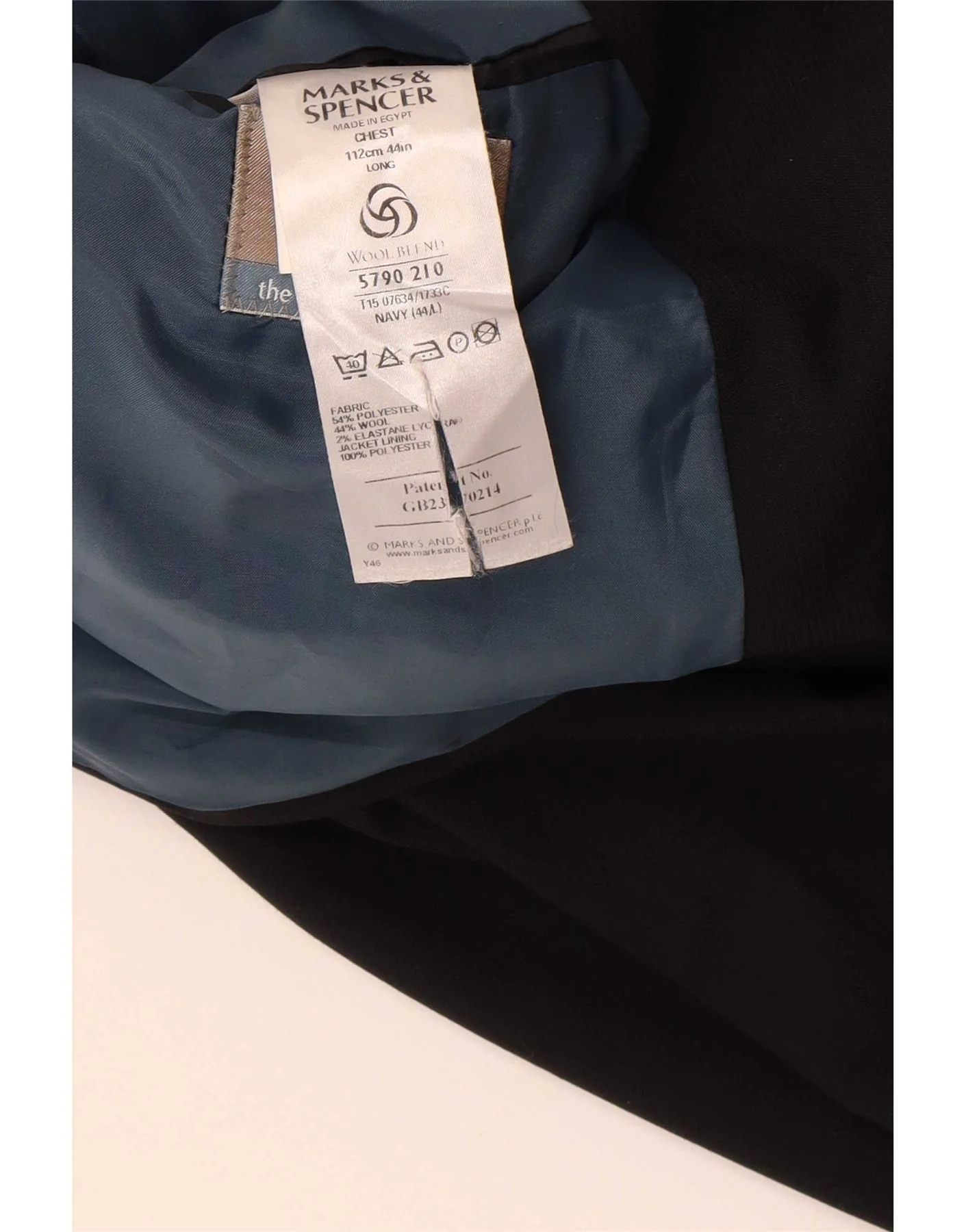 Marks & Spencer Mens 3 Button Blazer Jacket UK 44 XL Navy Blue Polyester - Image 5
