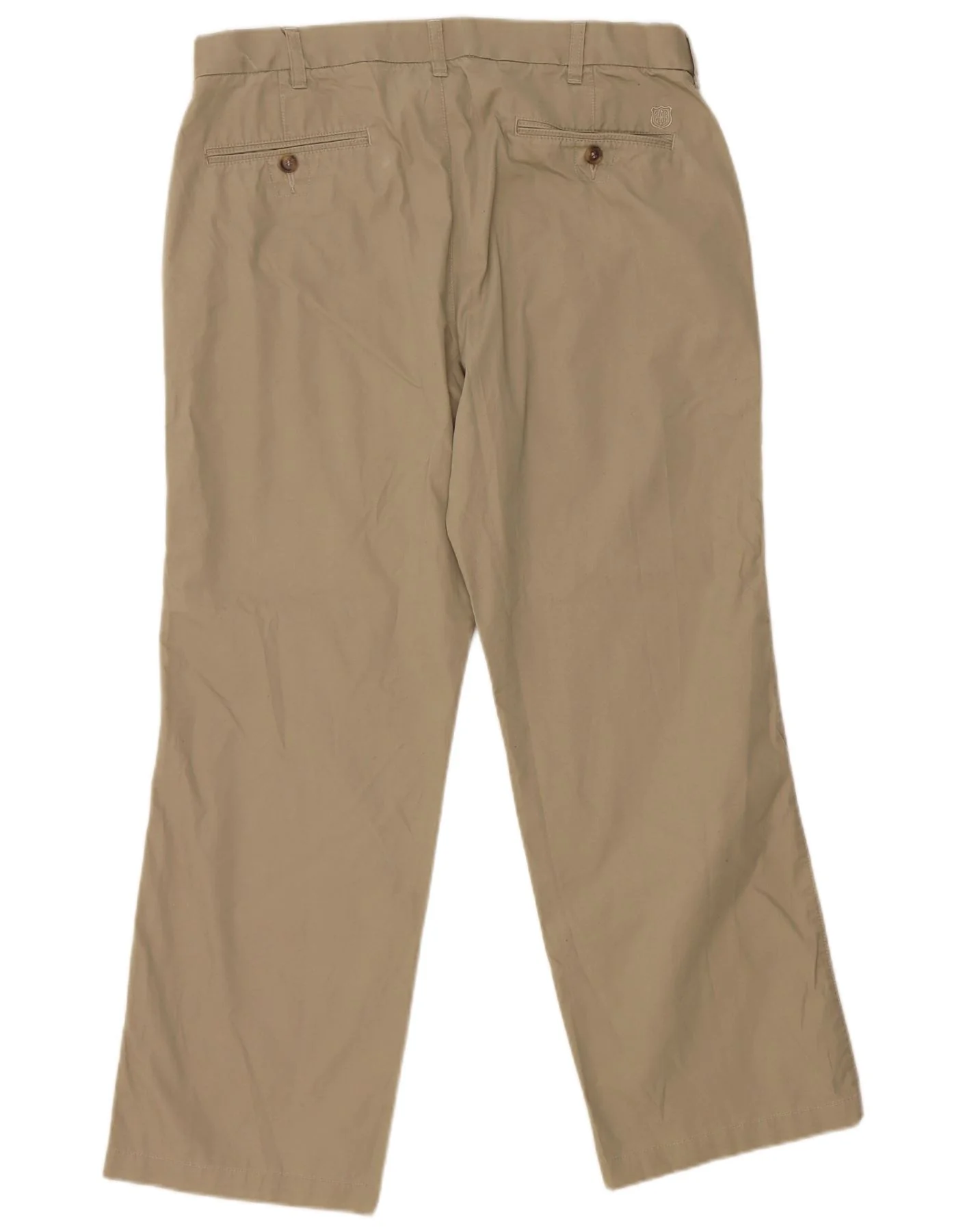 Marks & Spencer Mens Blue Harbour Straight Chino Trousers W36 L29 Khaki - Image 2