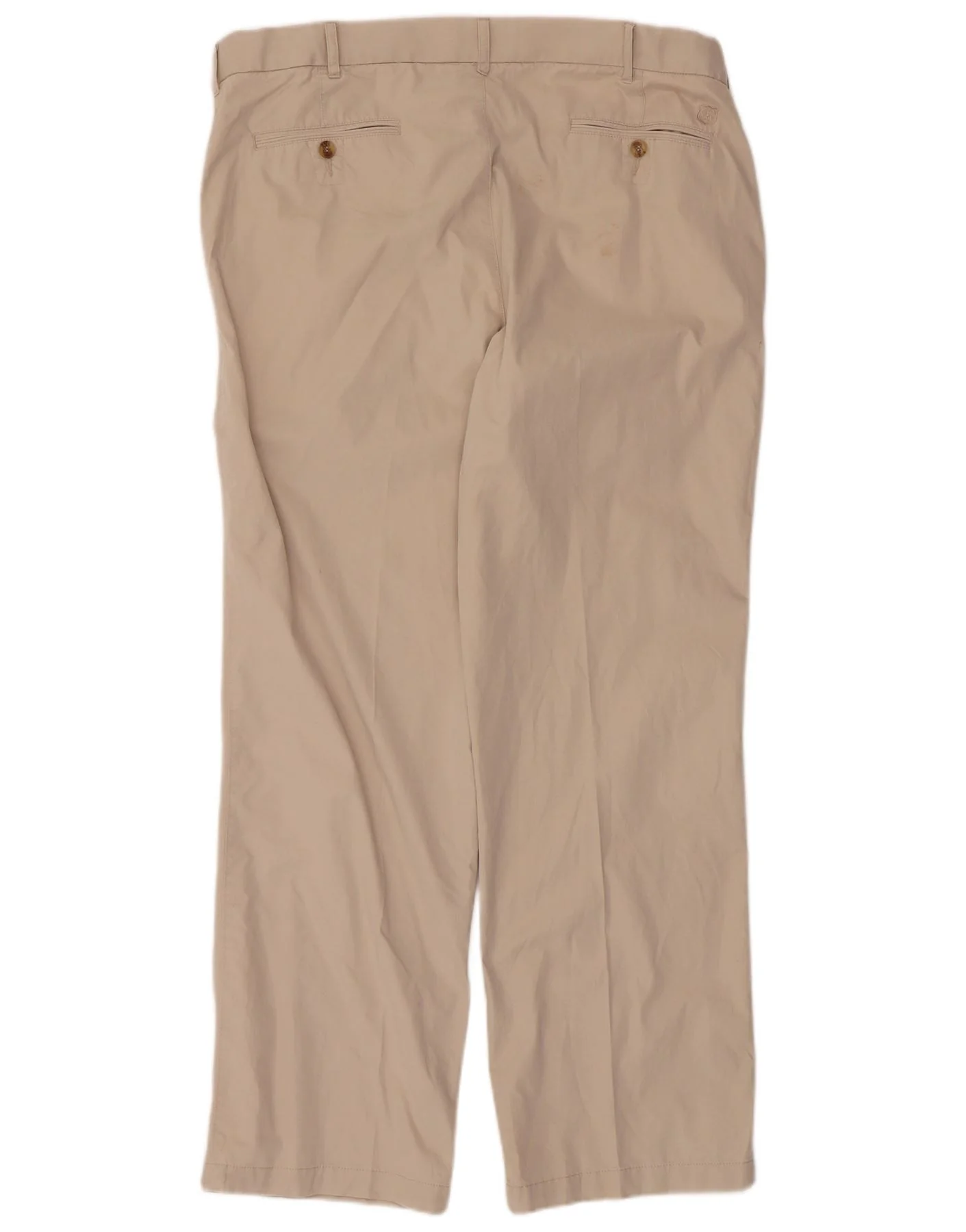 Marks & Spencer Mens Blue Harbour Straight Chino Trousers W38 L31 Beige - Image 2