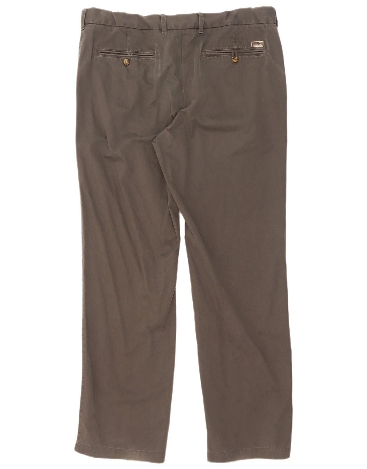 Marks & Spencer Mens Blue Harbour Straight Chino Trousers W38 L33 Khaki - Image 2