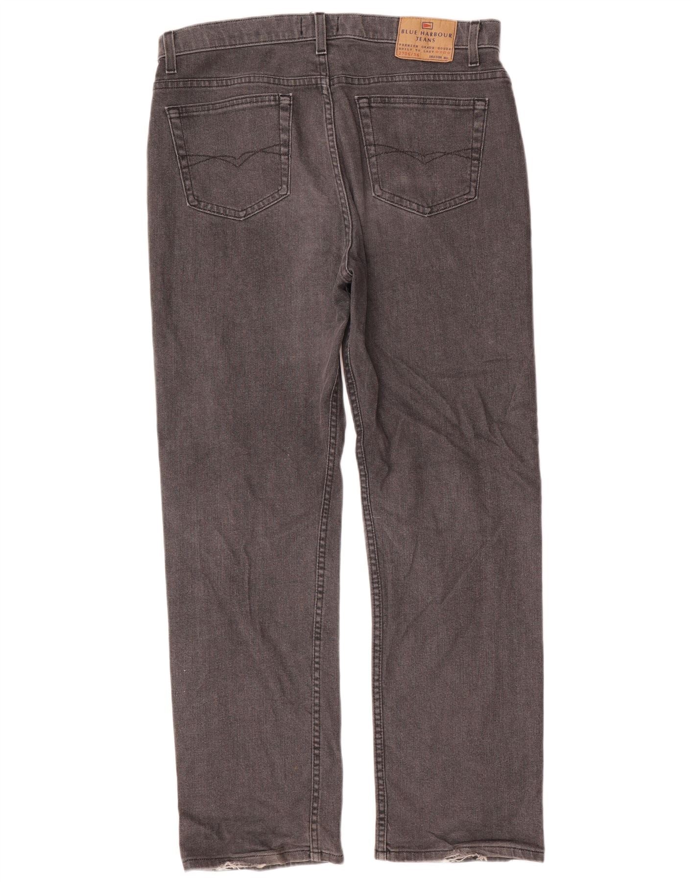 Marks & Spencer Mens Blue Harbour Straight Jeans W36 L31 Grey Cotton - Image 2