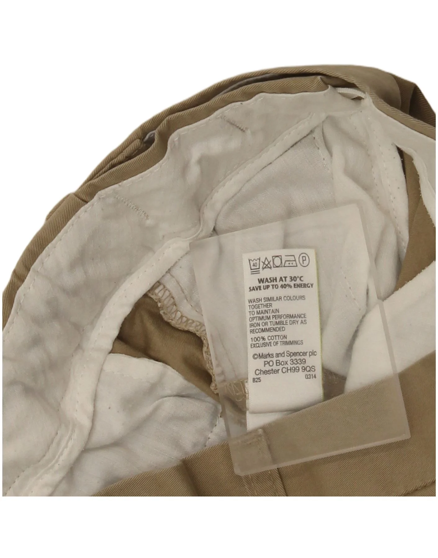 Marks & Spencer Mens Chino Shorts W38 XL Beige Cotton - Image 3
