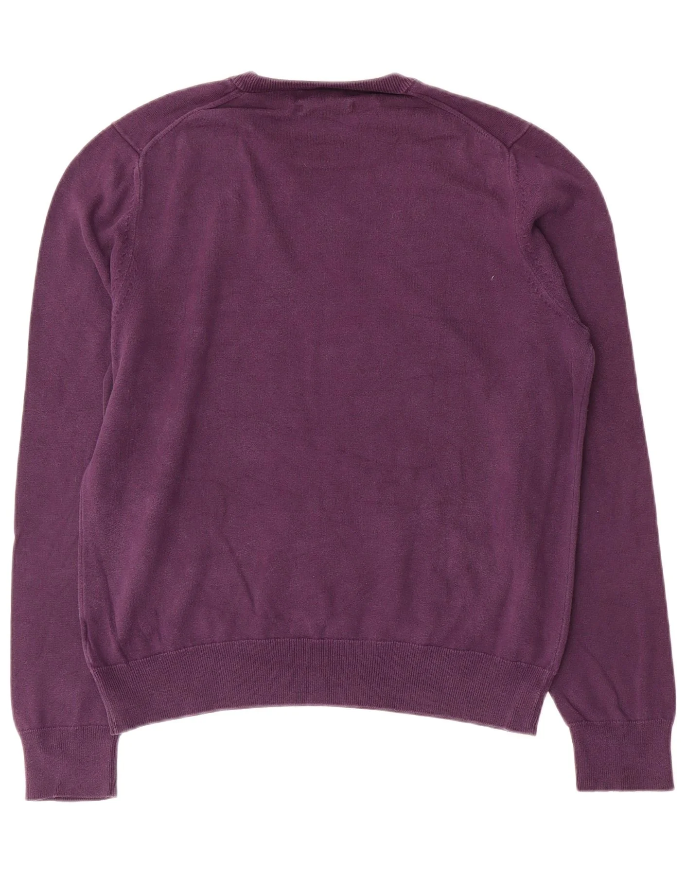 Marks & Spencer Mens Crew Neck Jumper Sweater Large Purple Cotton - Image 2