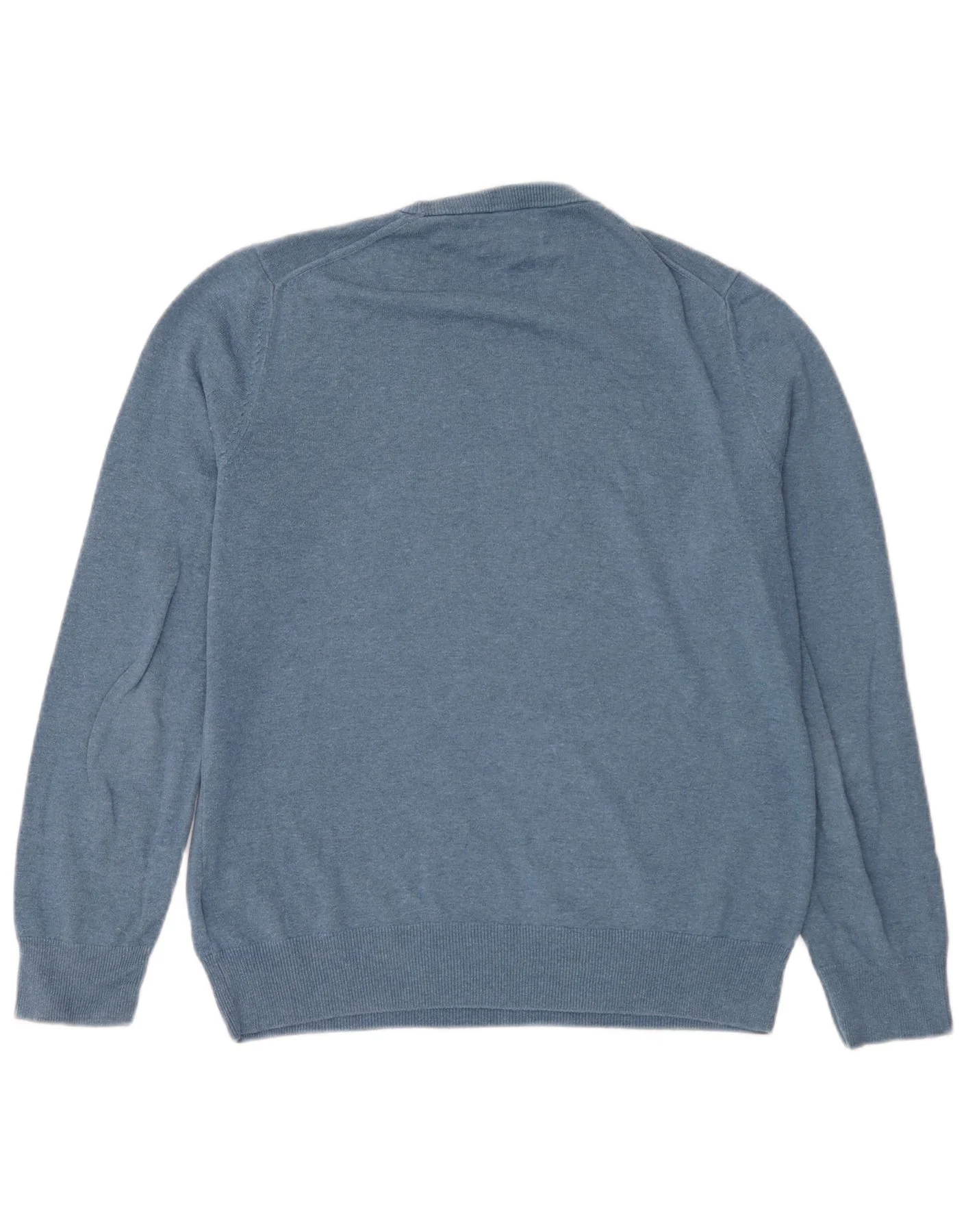 Marks & Spencer Mens Crew Neck Jumper Sweater Medium Blue Cotton - Image 2