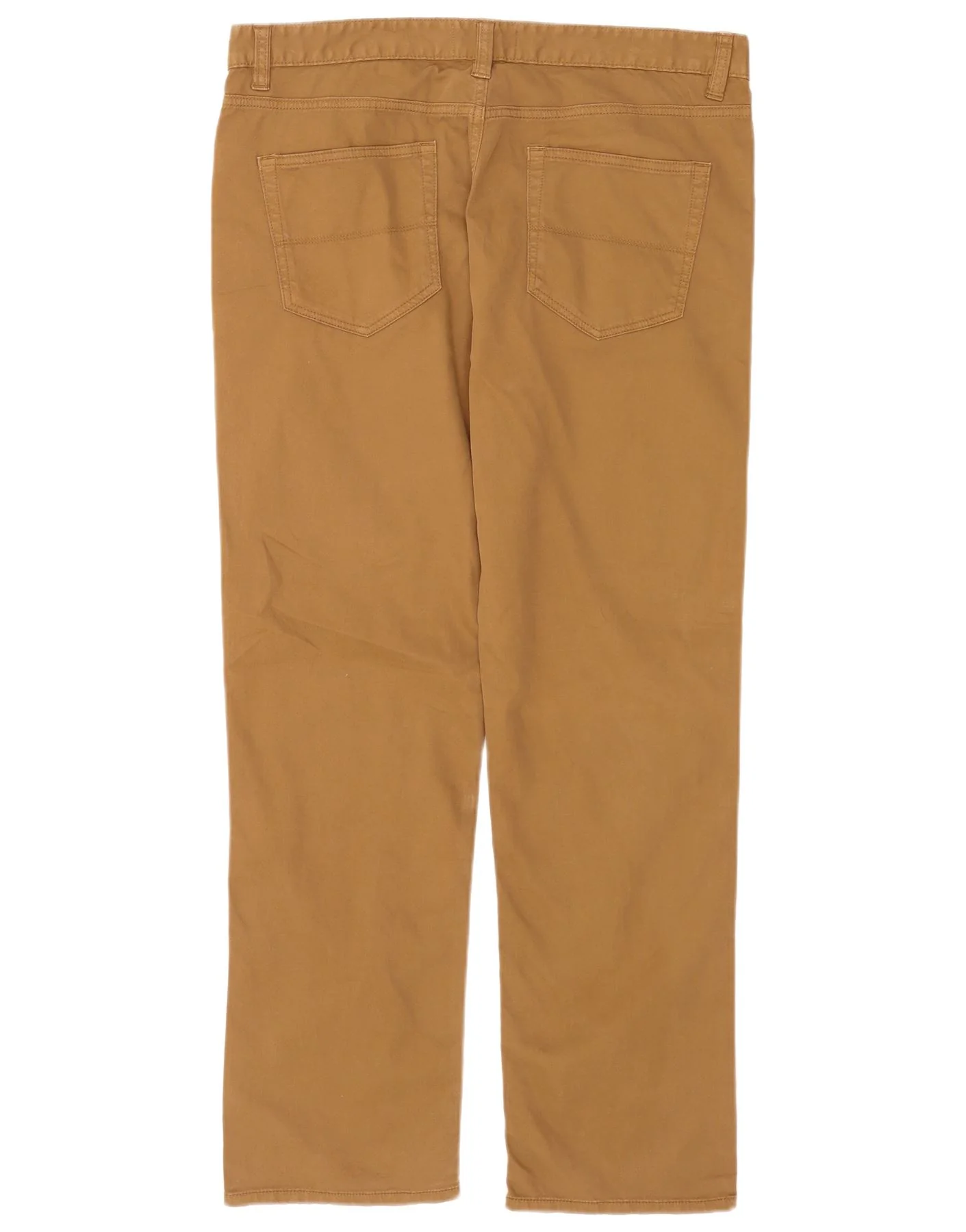 Marks & Spencer Mens Regular Casual Trousers W36 L31 Brown Cotton - Image 2