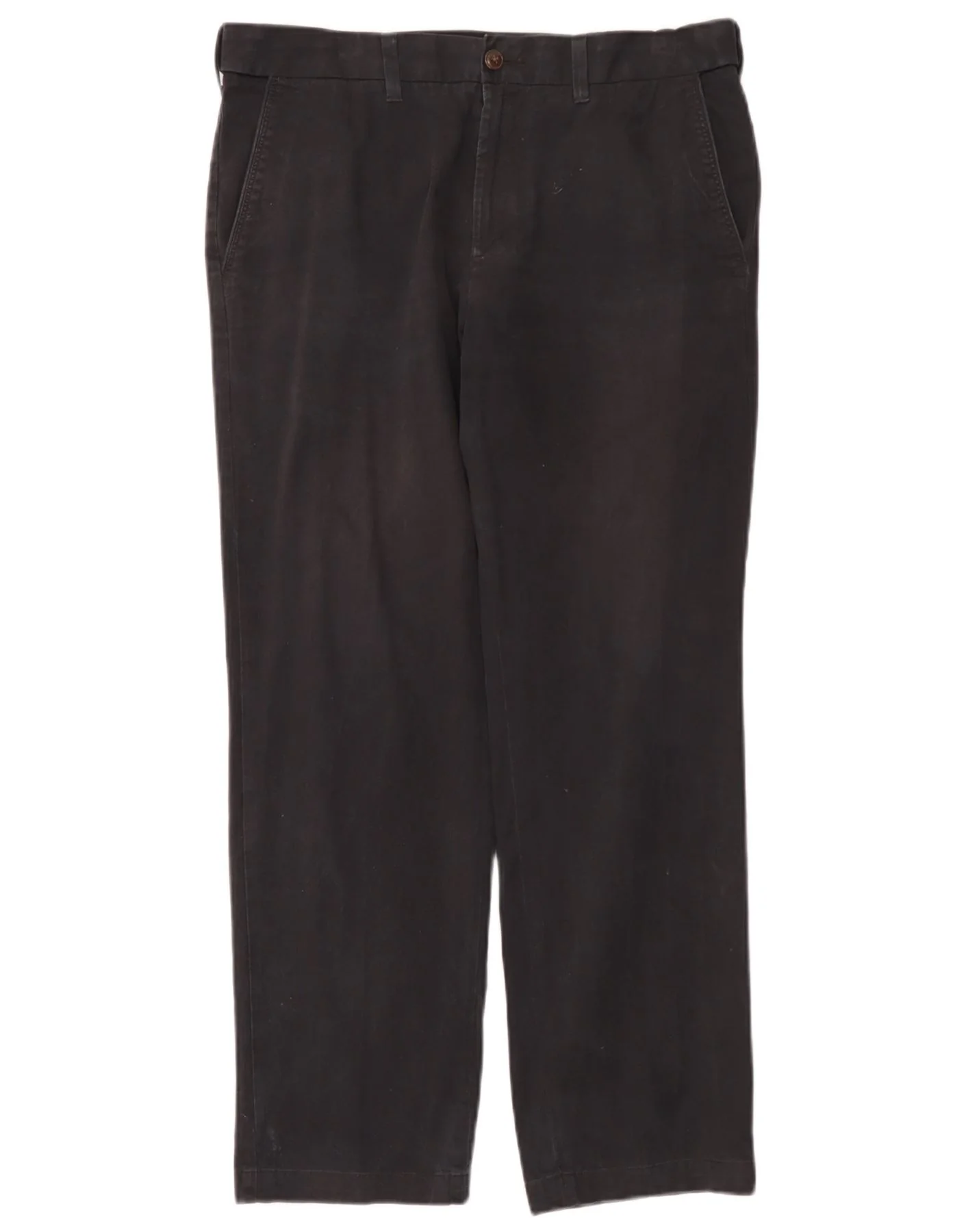 Marks & Spencer Mens Regular Fit Chino Trousers W34 L29 Black Cotton