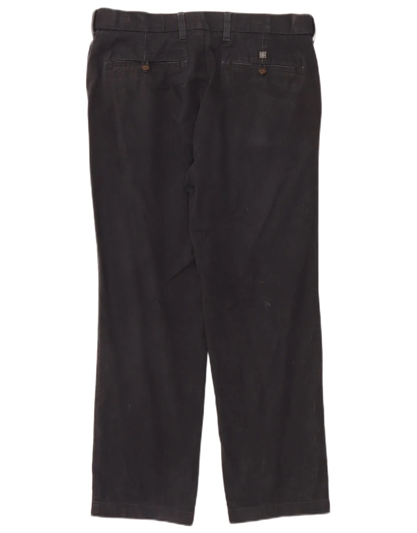 Marks & Spencer Mens Regular Fit Chino Trousers W34 L29 Black Cotton - Image 2