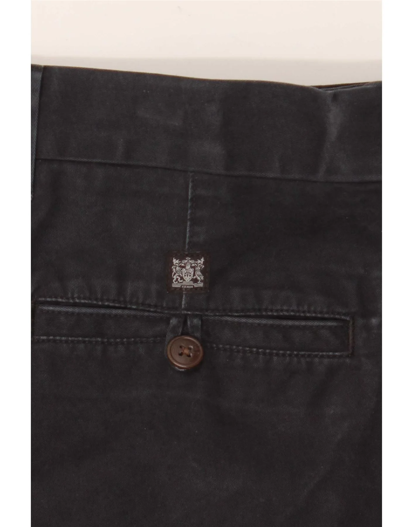 Marks & Spencer Mens Regular Fit Chino Trousers W34 L29 Black Cotton - Image 4