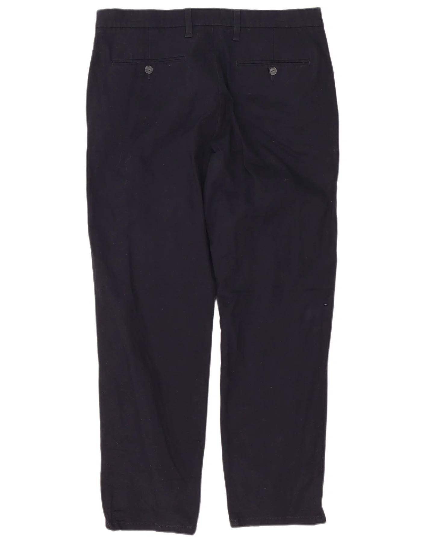 Marks & Spencer Mens Regular Fit Chino Trousers W34 L29 Navy Blue Cotton - Image 2