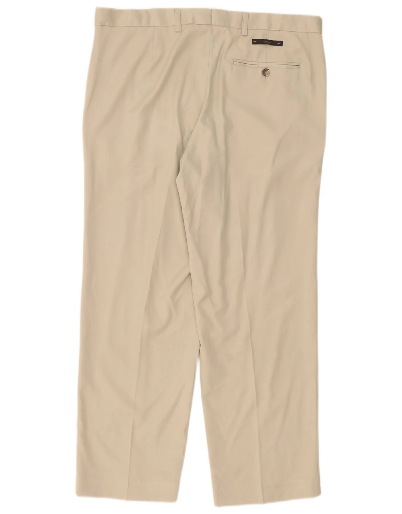 Marks & Spencer Mens Regular Fit Suit Trousers W36 L29 Beige Polyester - Image 2