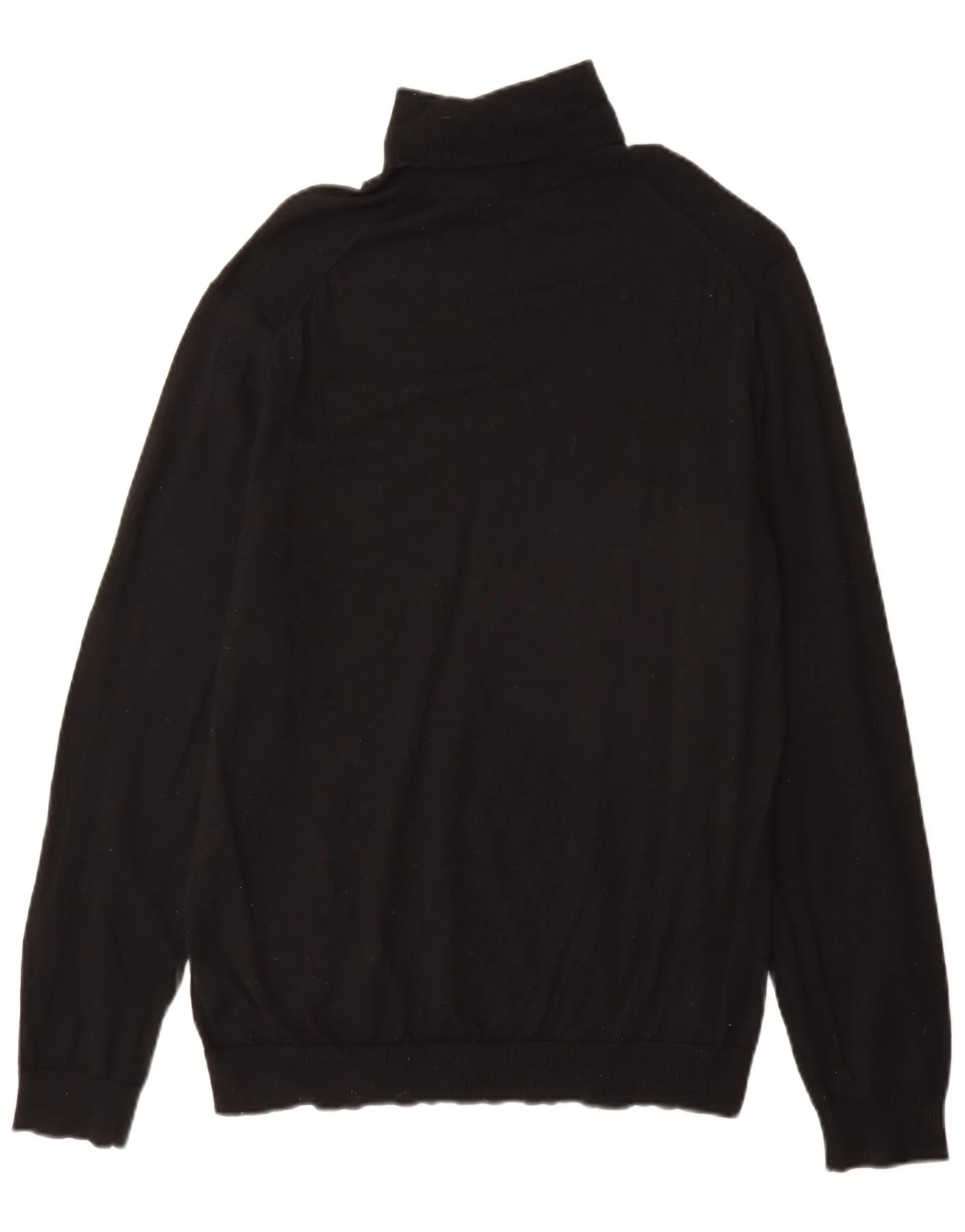 Marks & Spencer Mens Roll Neck Jumper Sweater XL Black Merino Wool - Image 2