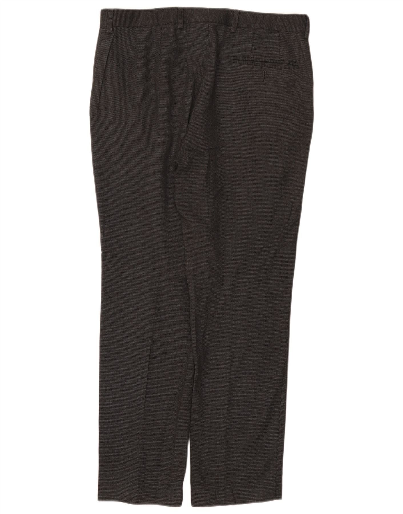 Marks & Spencer Mens Slim Suit Trousers W32 L29 Grey Polyester - Image 2