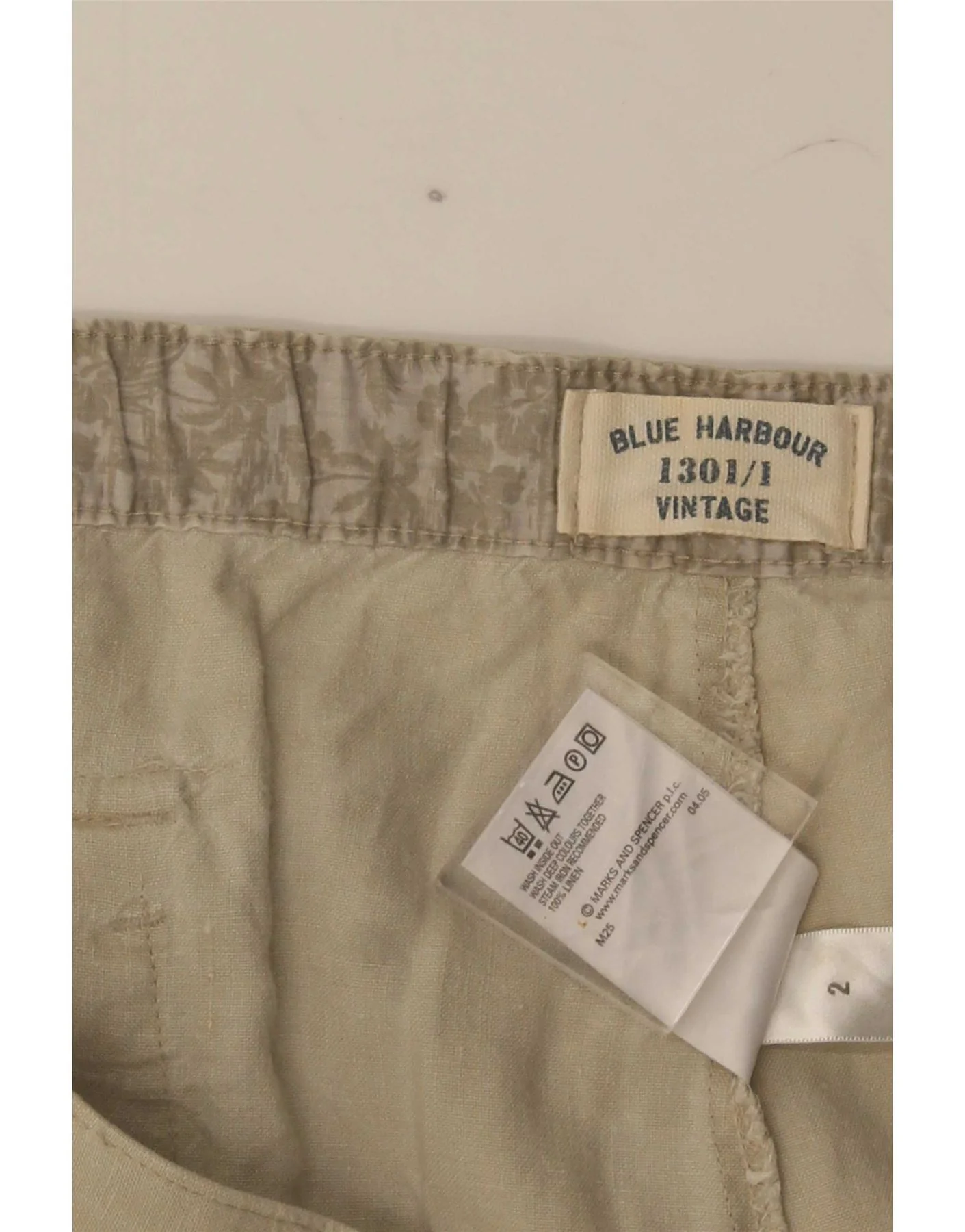 Marks & Spencer Mens Straight Chino Trousers W44 L29 Beige Linen - Image 4