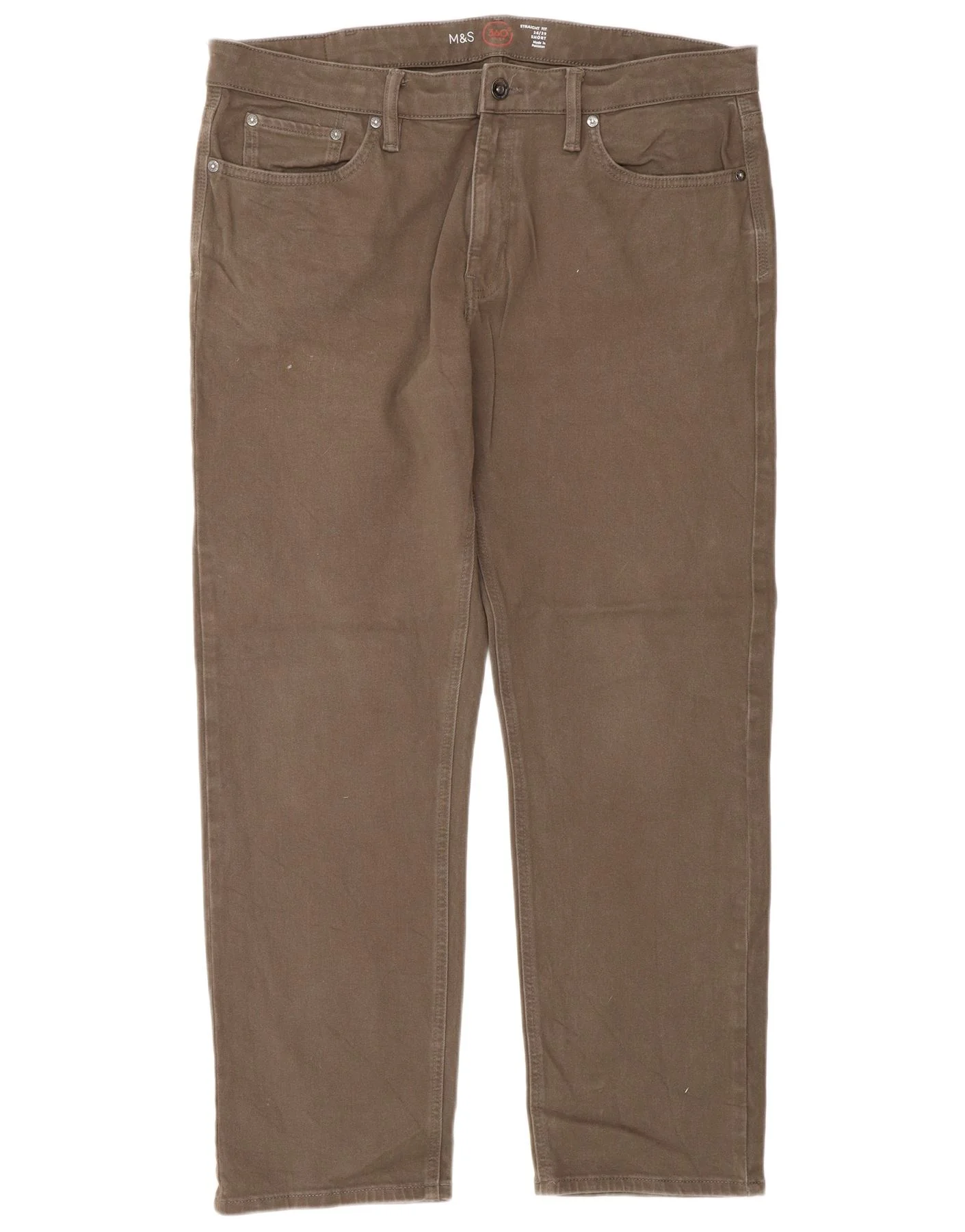 Marks & Spencer Mens Straight Jeans W36 L29 Brown Cotton