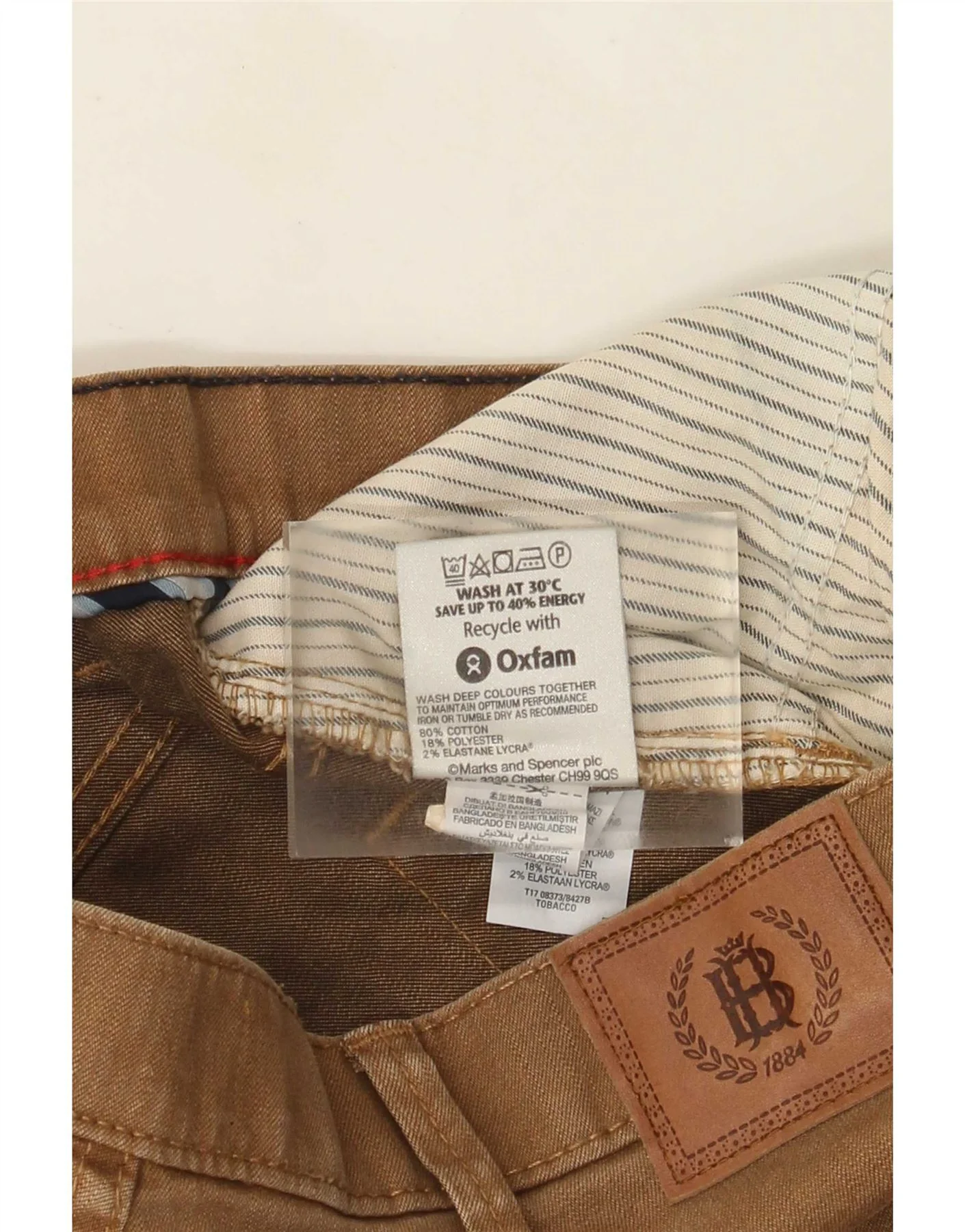 Marks & Spencer Mens Straight Jeans W38 L33 Brown Cotton - Image 3