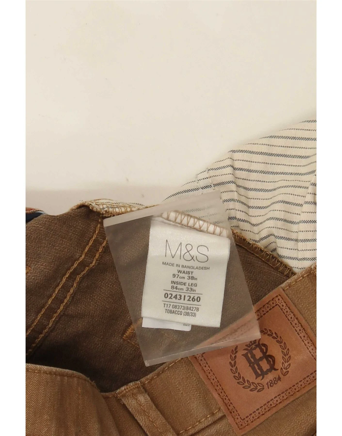 Marks & Spencer Mens Straight Jeans W38 L33 Brown Cotton - Image 4