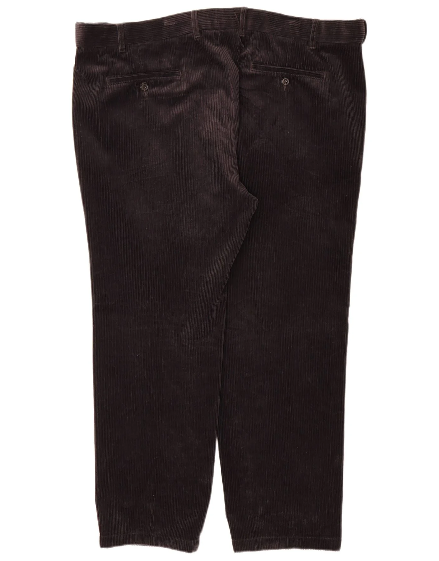 Marks & Spencer Mens Straight Regular Corduroy Trousers W44 L29 Black - Image 2