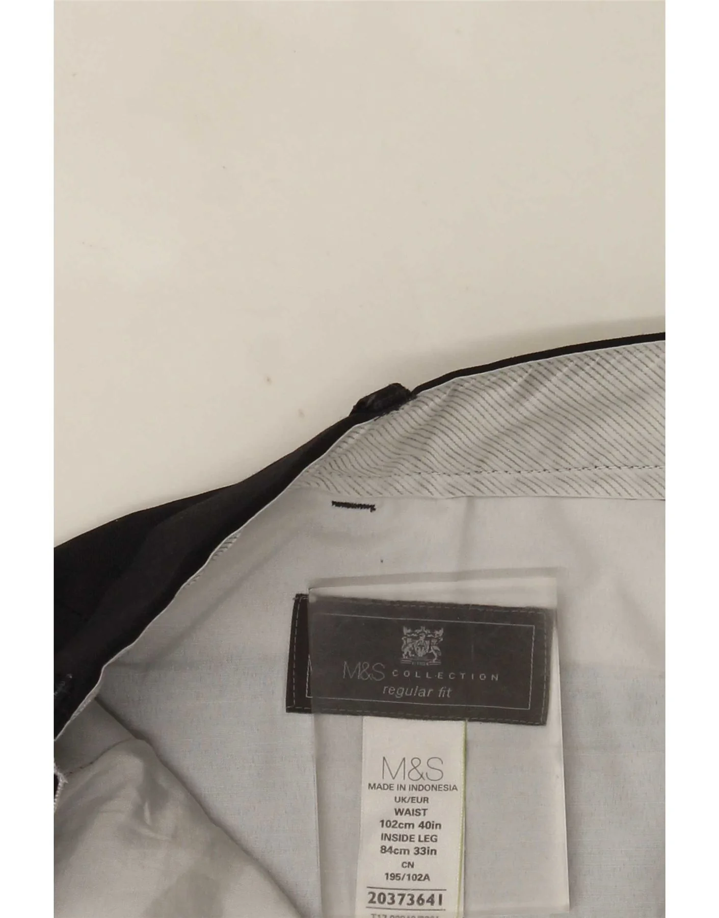Marks & Spencer Mens Straight Regular Fit Suit Trousers W40 L33 Navy Blue - Image 5