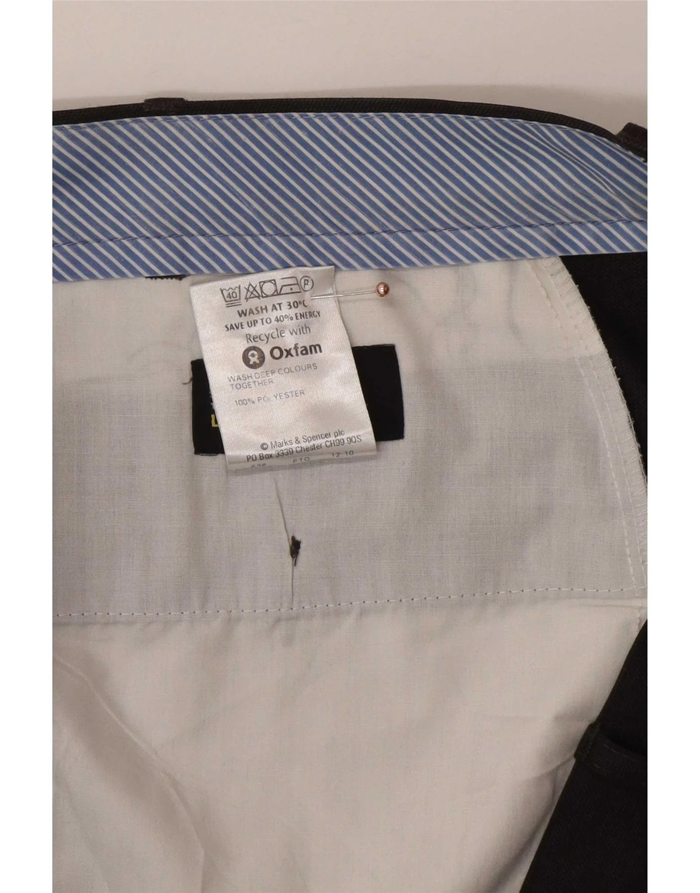 Marks & Spencer Mens Straight Suit Trousers W38 L31 Grey Polyester - Image 3
