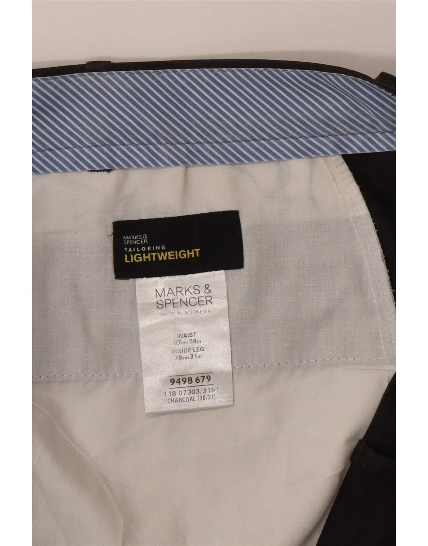 Marks & Spencer Mens Straight Suit Trousers W38 L31 Grey Polyester - Image 4