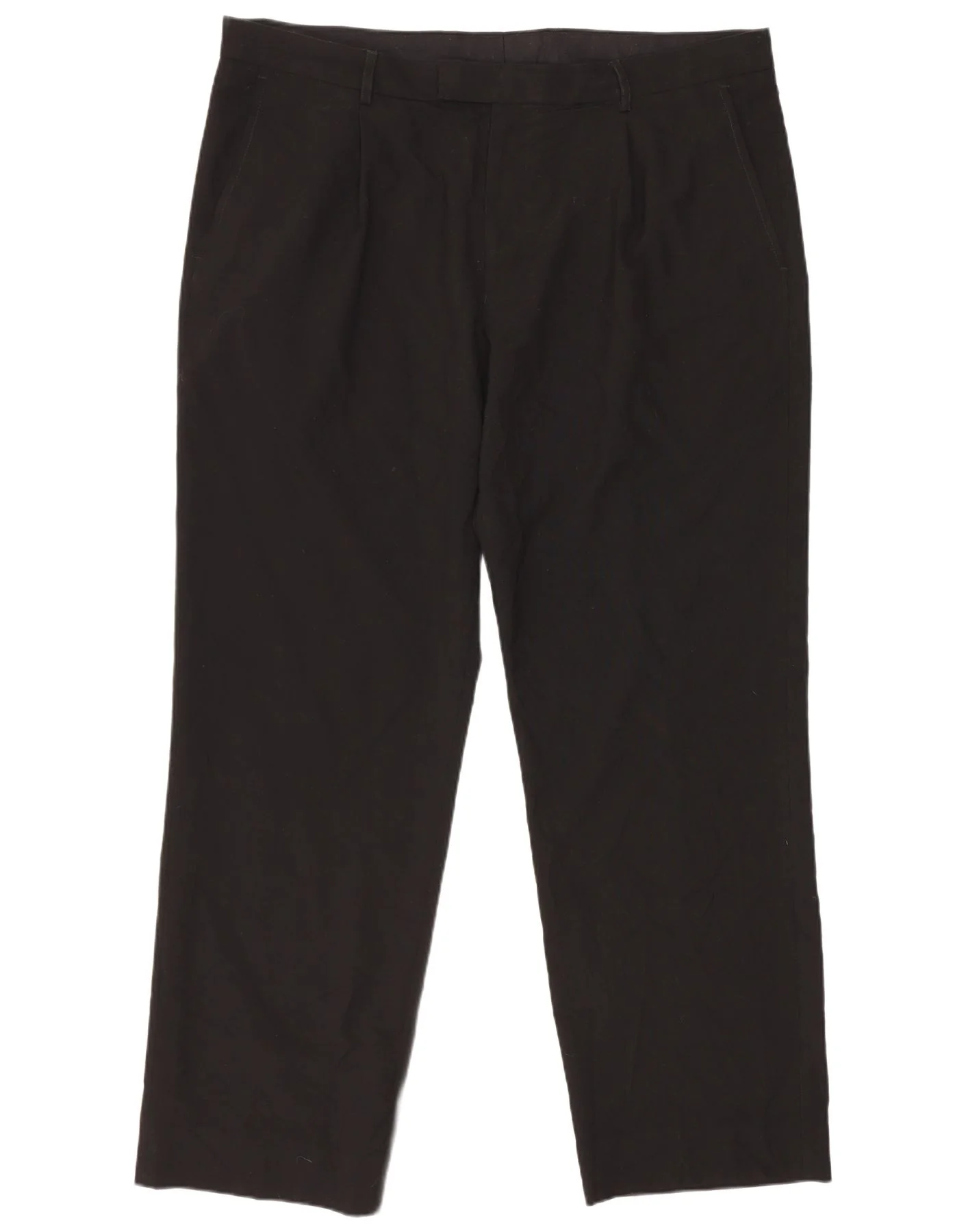 Marks & Spencer Mens Straight Suit Trousers W39 L31 Black Polyester