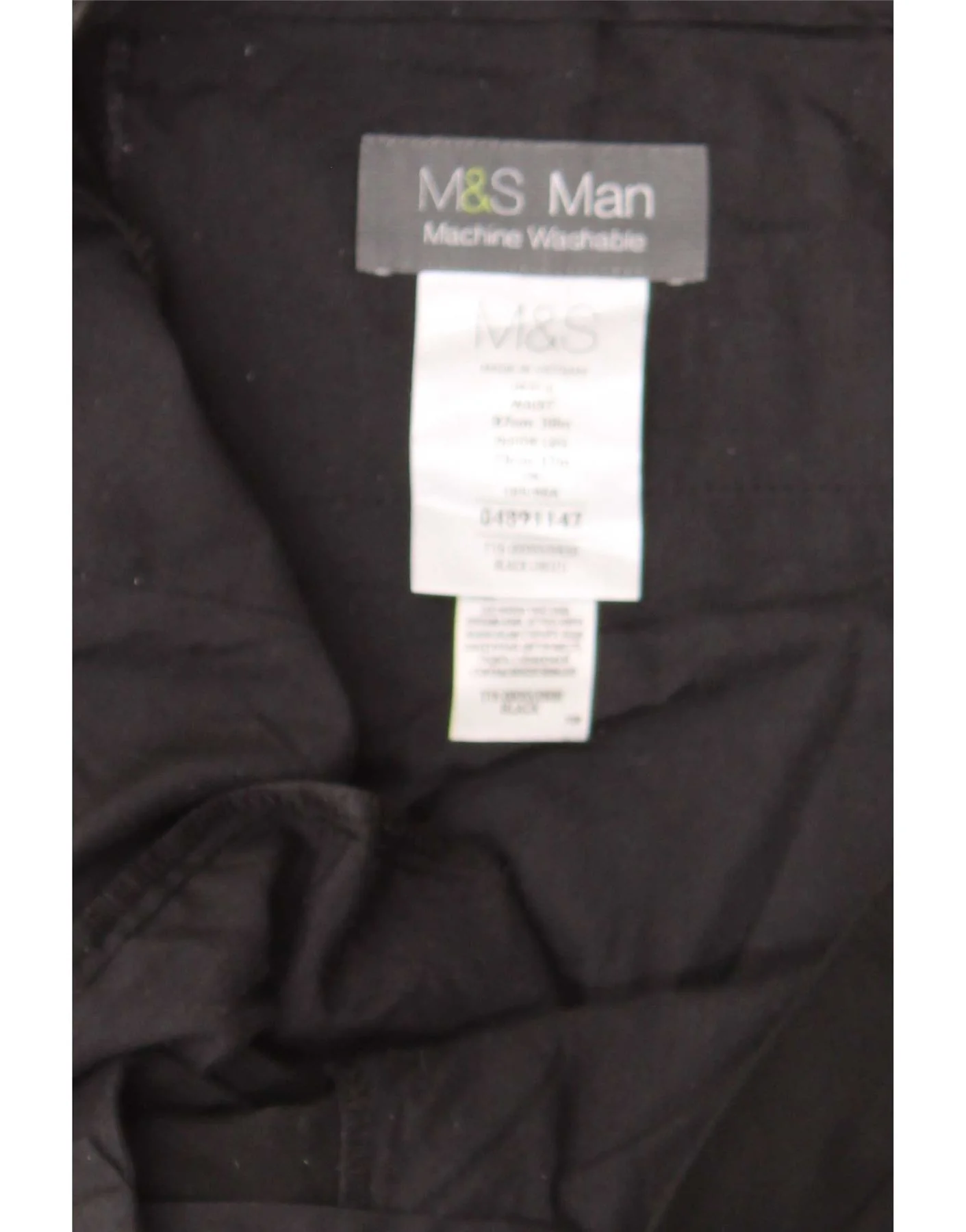 Marks & Spencer Mens Straight Suit Trousers W39 L31 Black Polyester - Image 4
