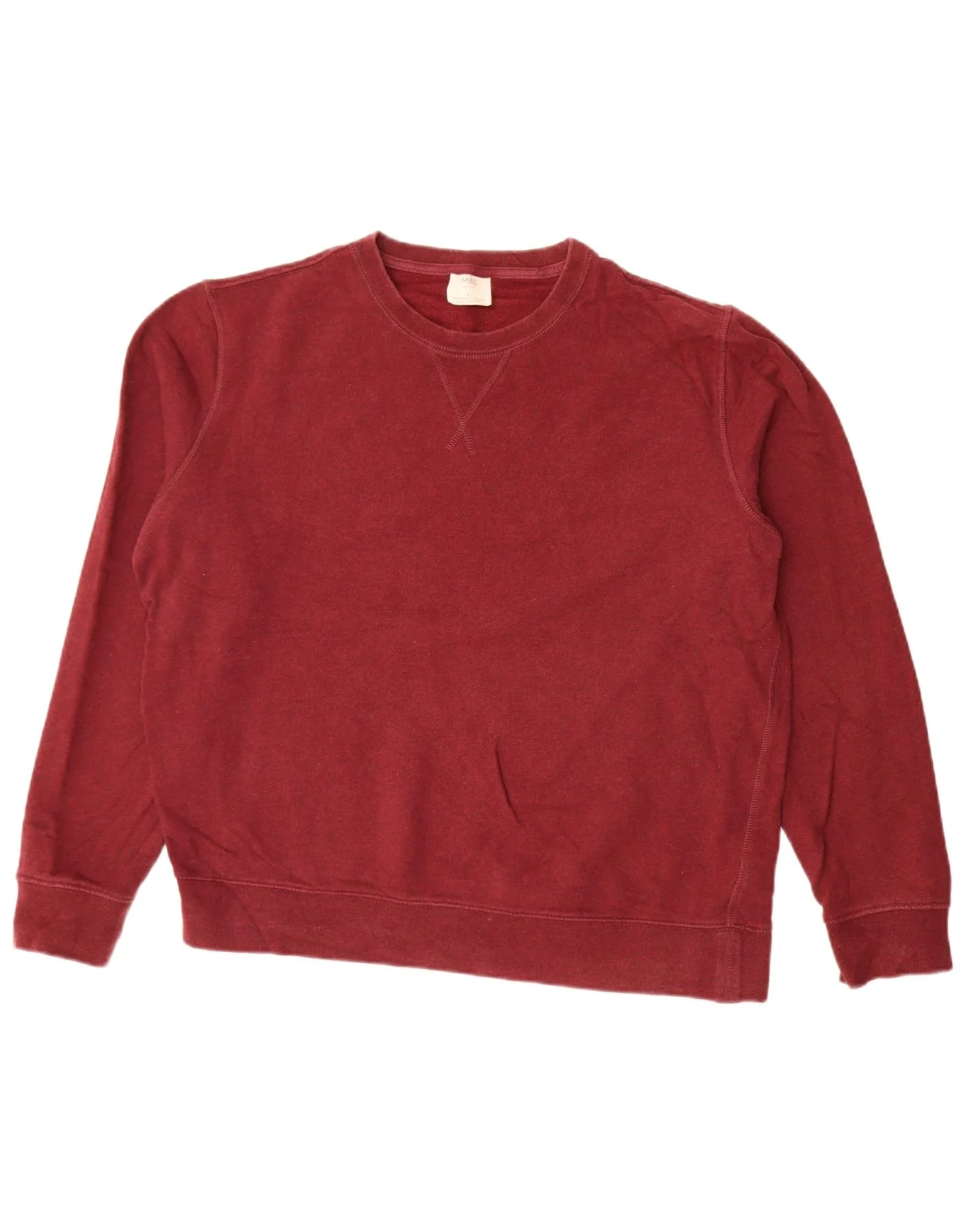 Marks & Spencer Mens Sweatshirt Jumper Large Maroon Cotton
