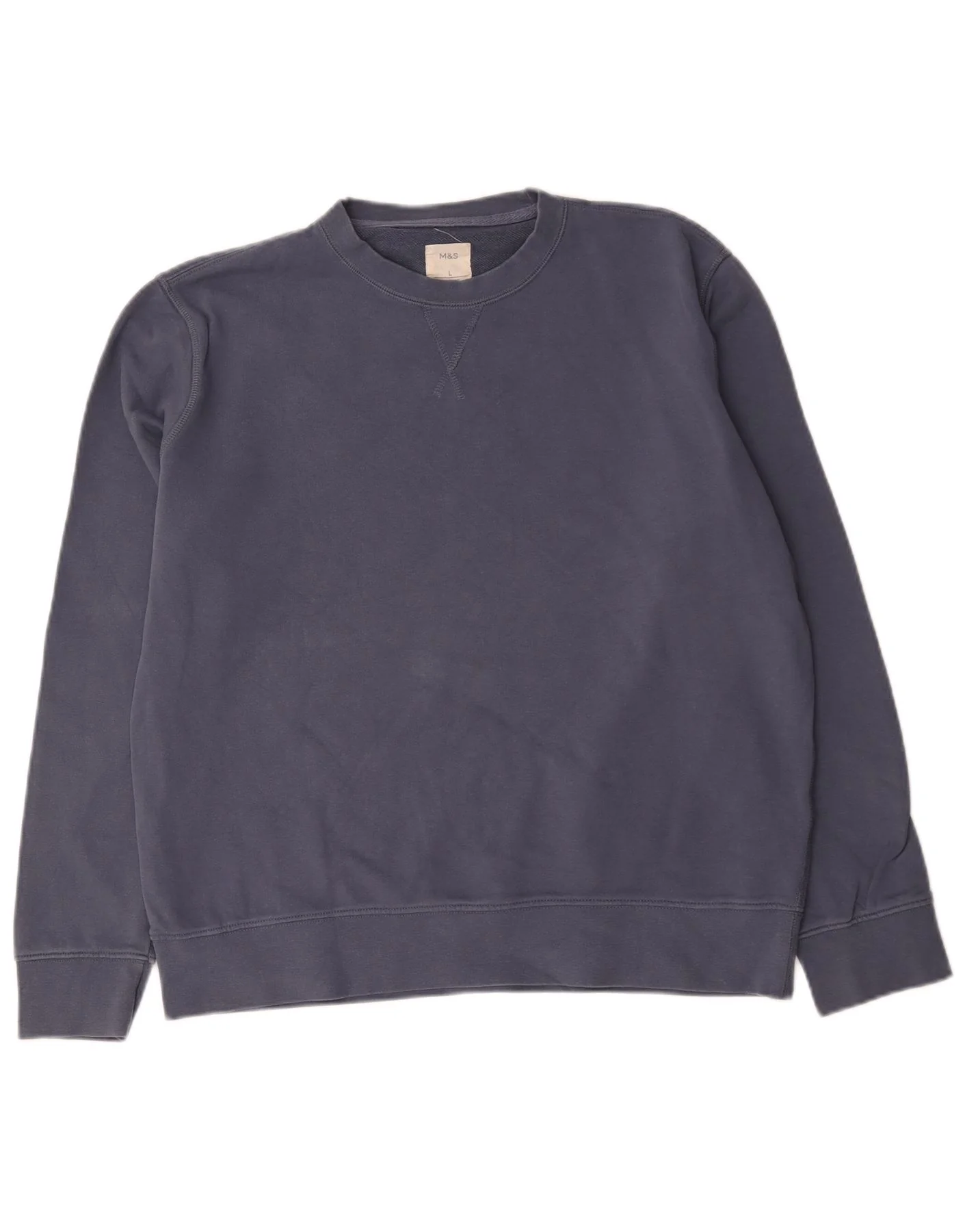 Marks & Spencer Mens Sweatshirt Jumper Large Navy Blue Cotton