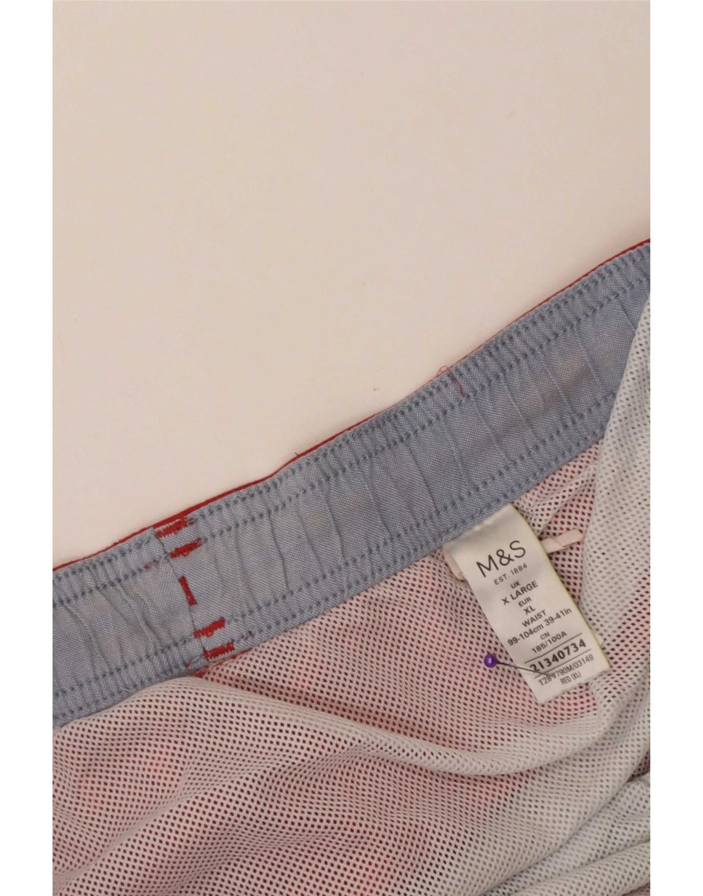 Marks & Spencer Mens Swimming Shorts XL Red Polyester - Image 3
