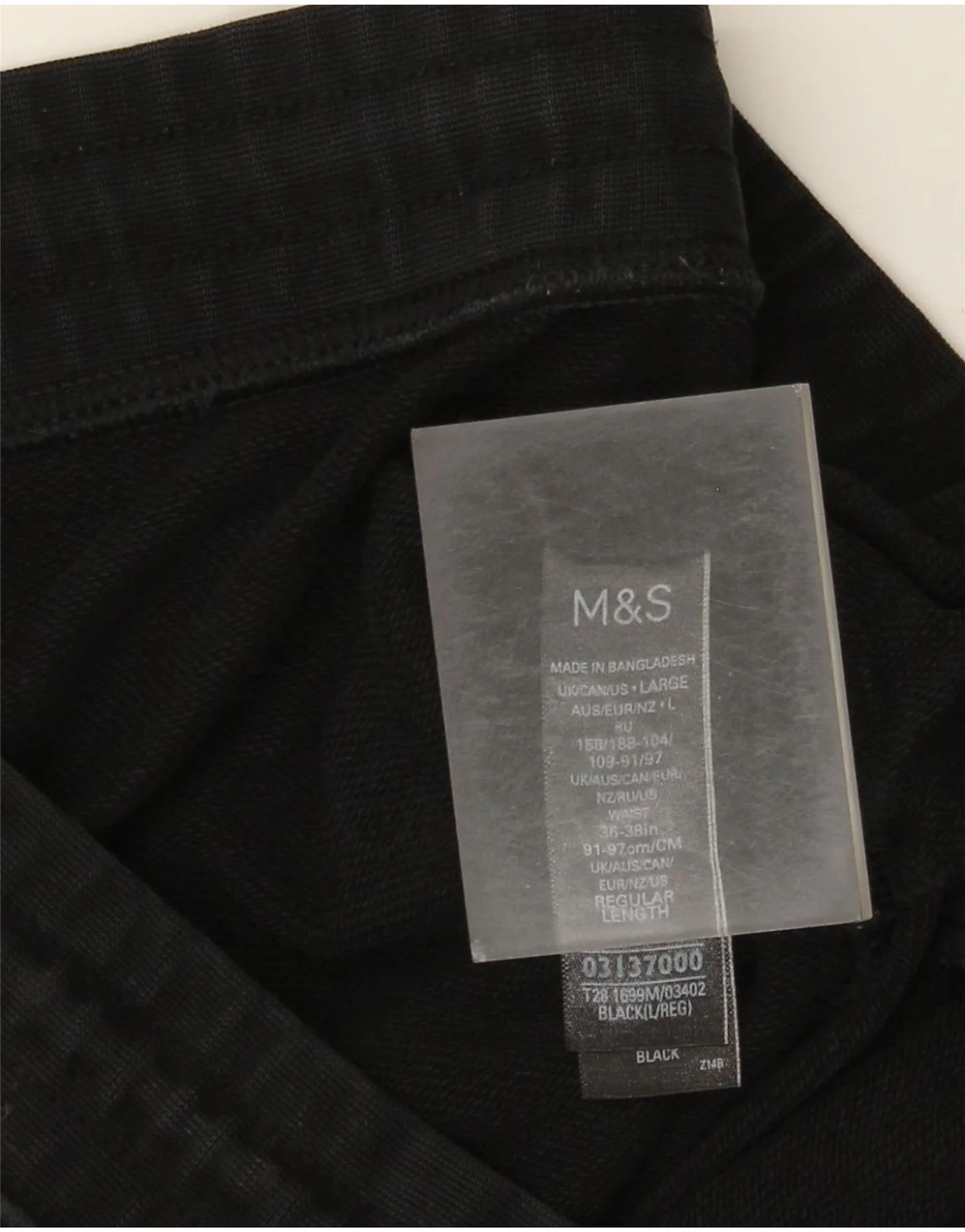 Marks & Spencer Mens Tracksuit Trousers Joggers Large Black Cotton - Image 4